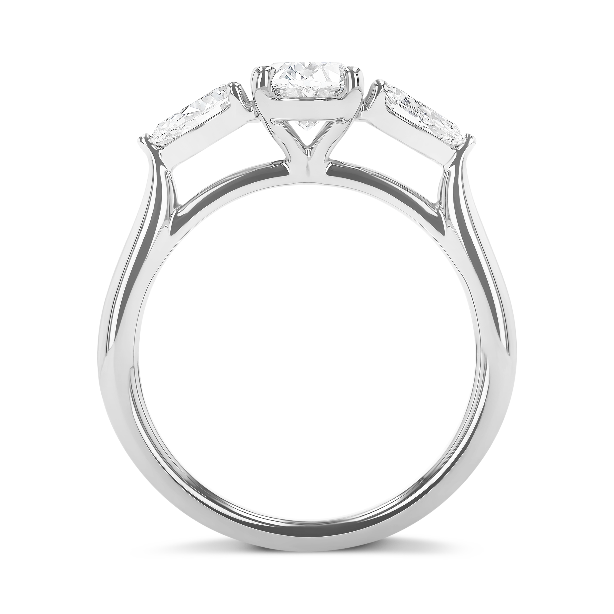 Classic 0.30ct Oval Cut Diamond Three Stone Ring Oval & Pear Shape, Claw Set_3