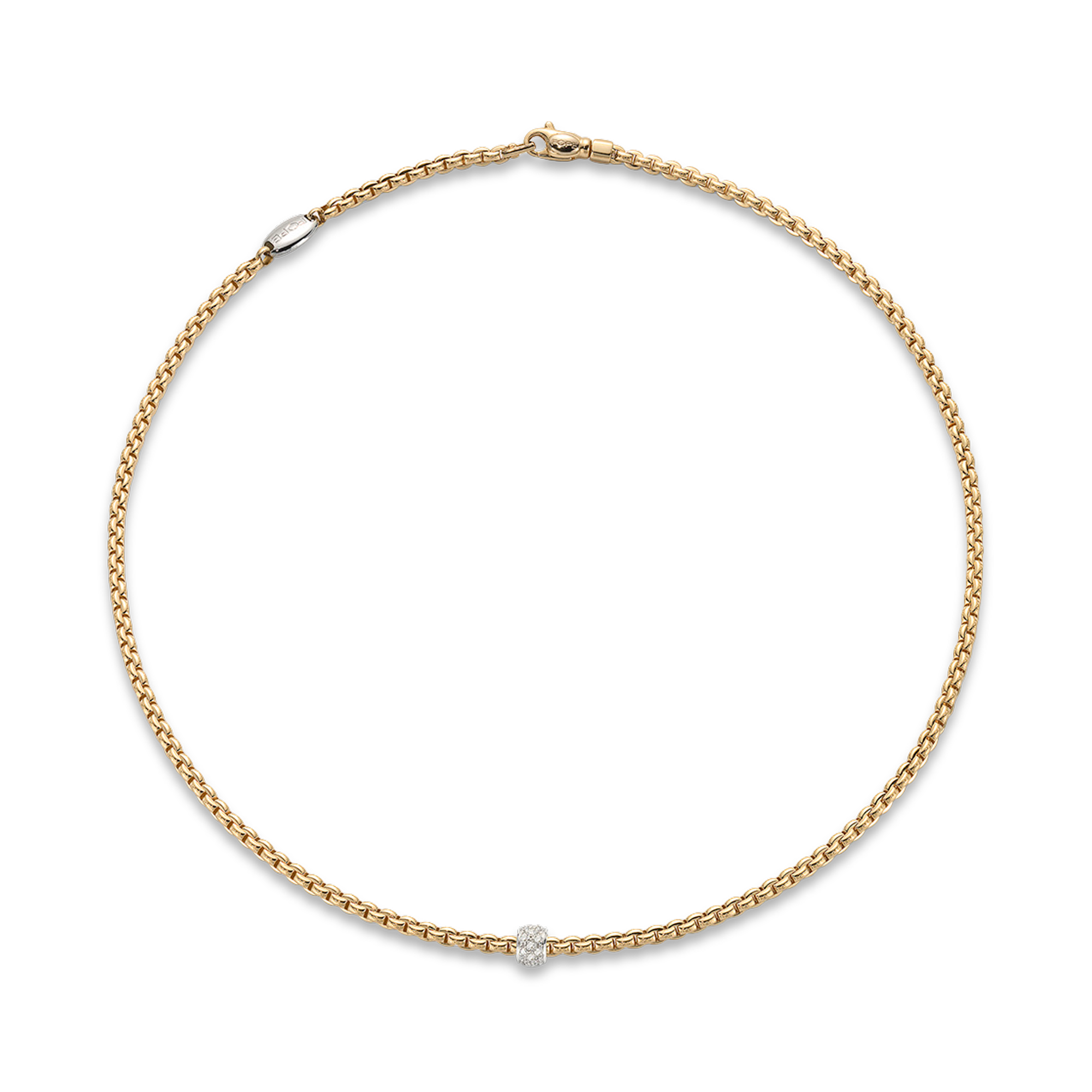 Fope Eka Tiny Diamond Necklace Brilliant Cut, Pavé Set_1