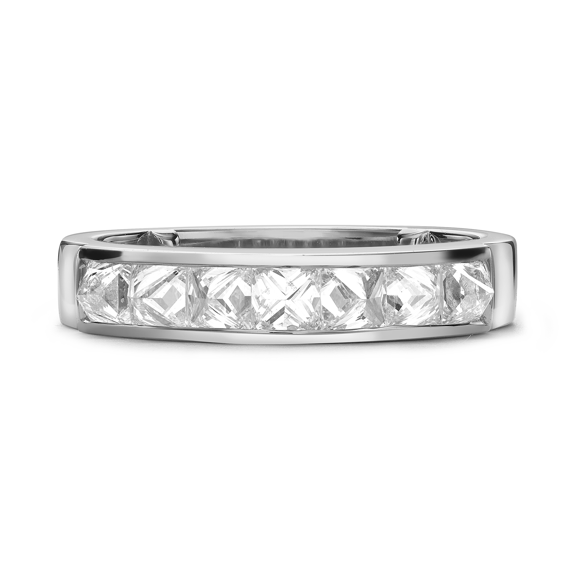 RockChic 1.21ct Diamond Domed Half Eternity Ring Inverted Princess Cut, Channel Set_2