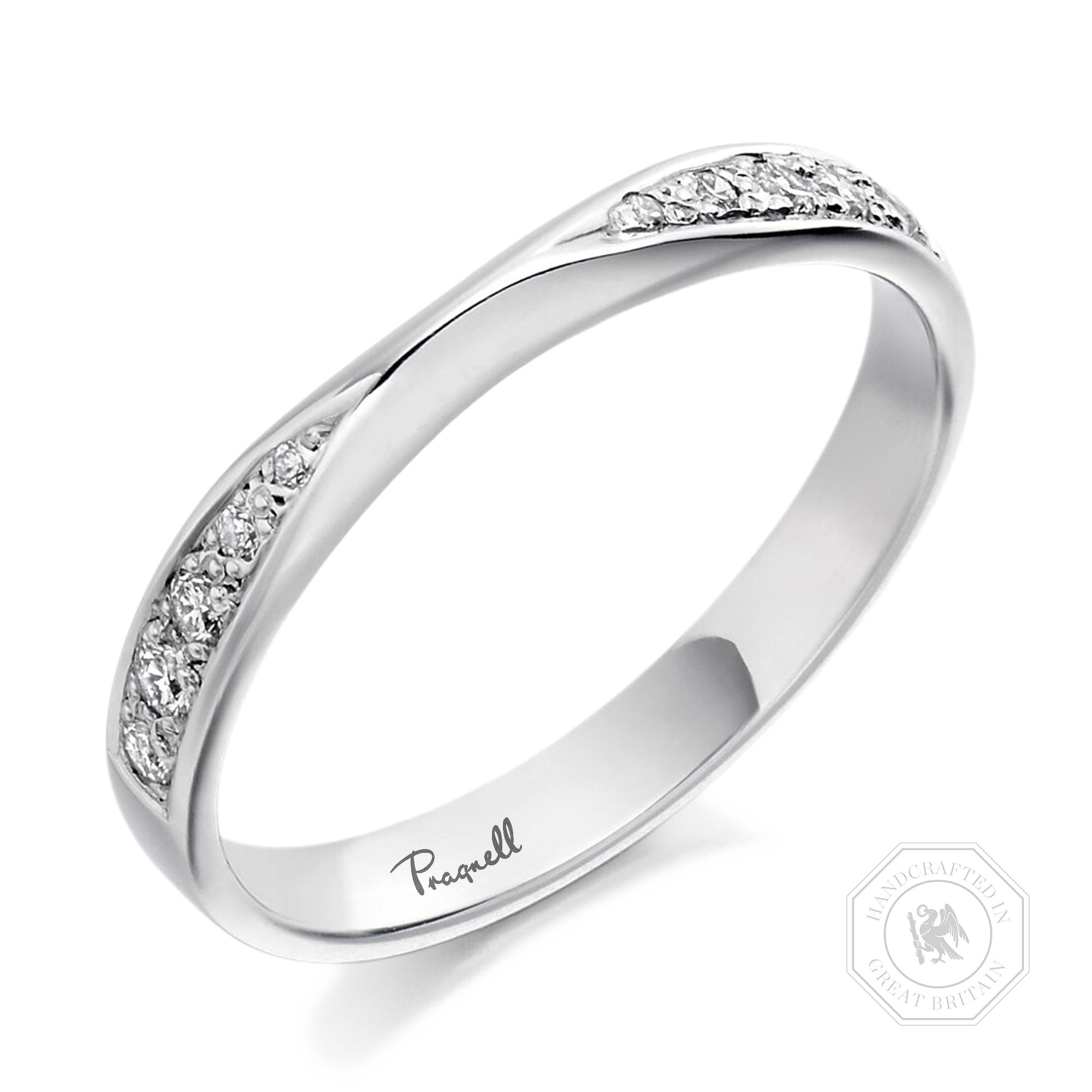 Round Brilliant Cut Diamond Tapered Ring Brilliant Cut, Grain Set_1