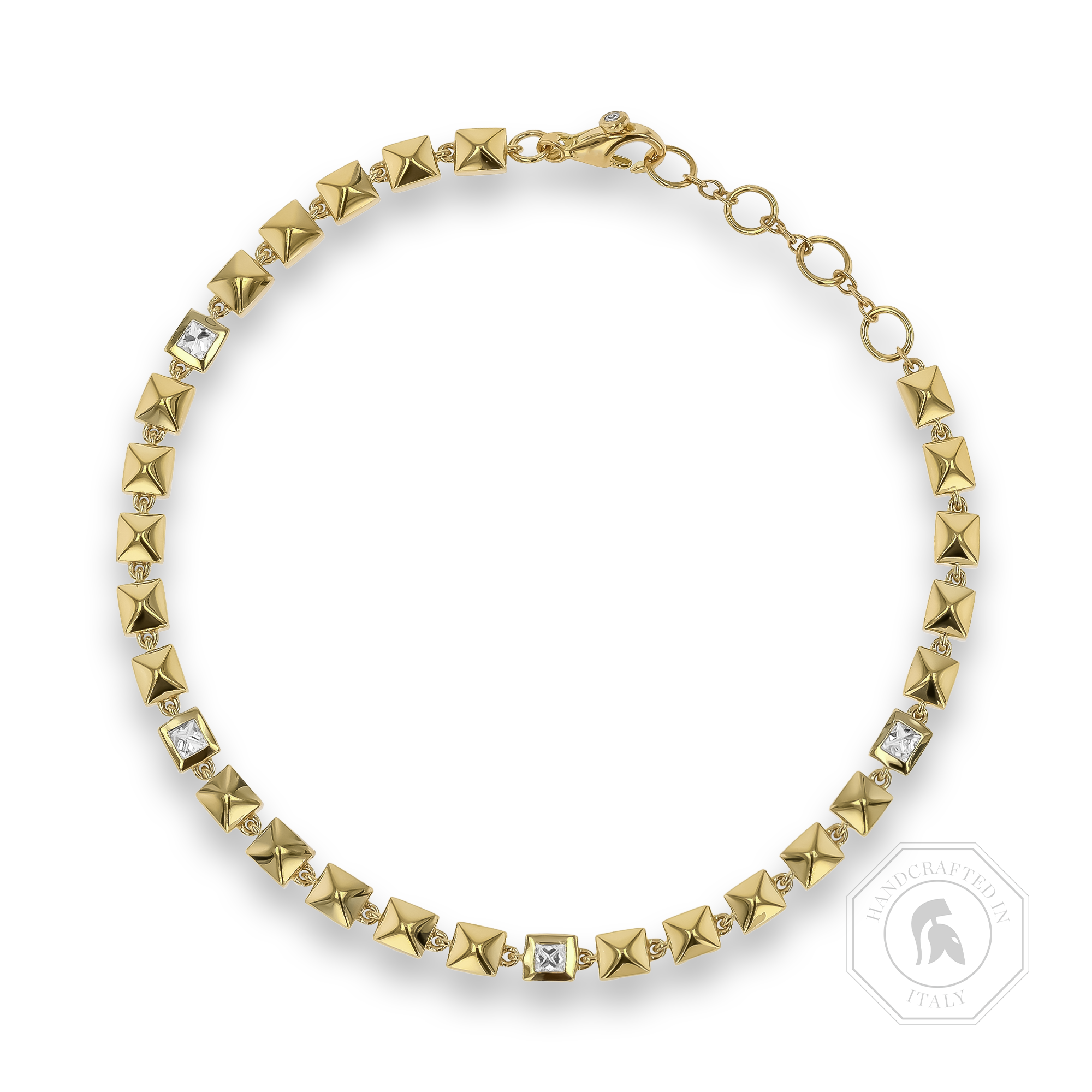 RockChic 0.34ct Inverted Princess Cut Diamond Bracelet Princess Cut, Rubover Set_1