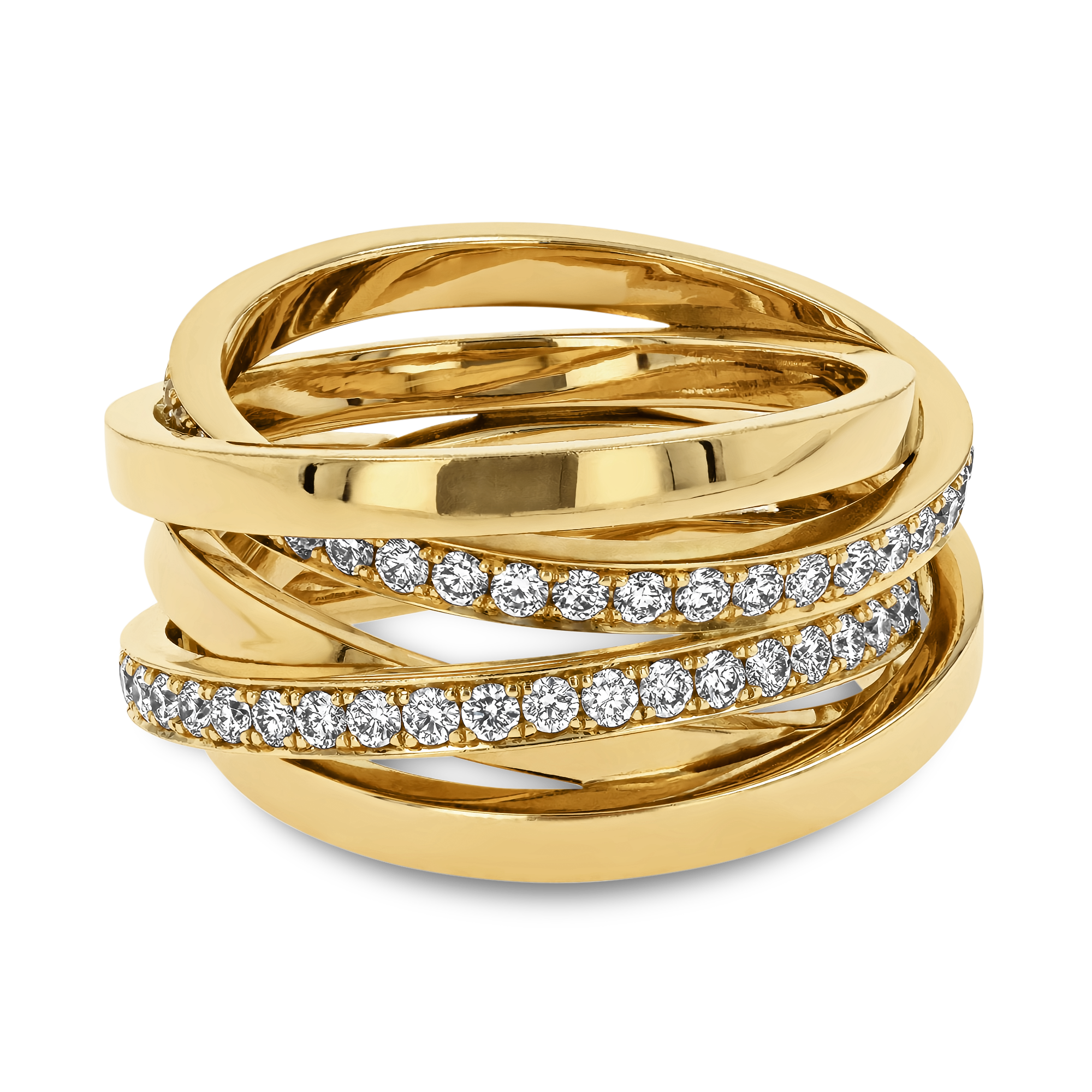 Trilogy Multi-Row Diamond Ring Brilliant Cut, Multi-Row, Grain Set_2