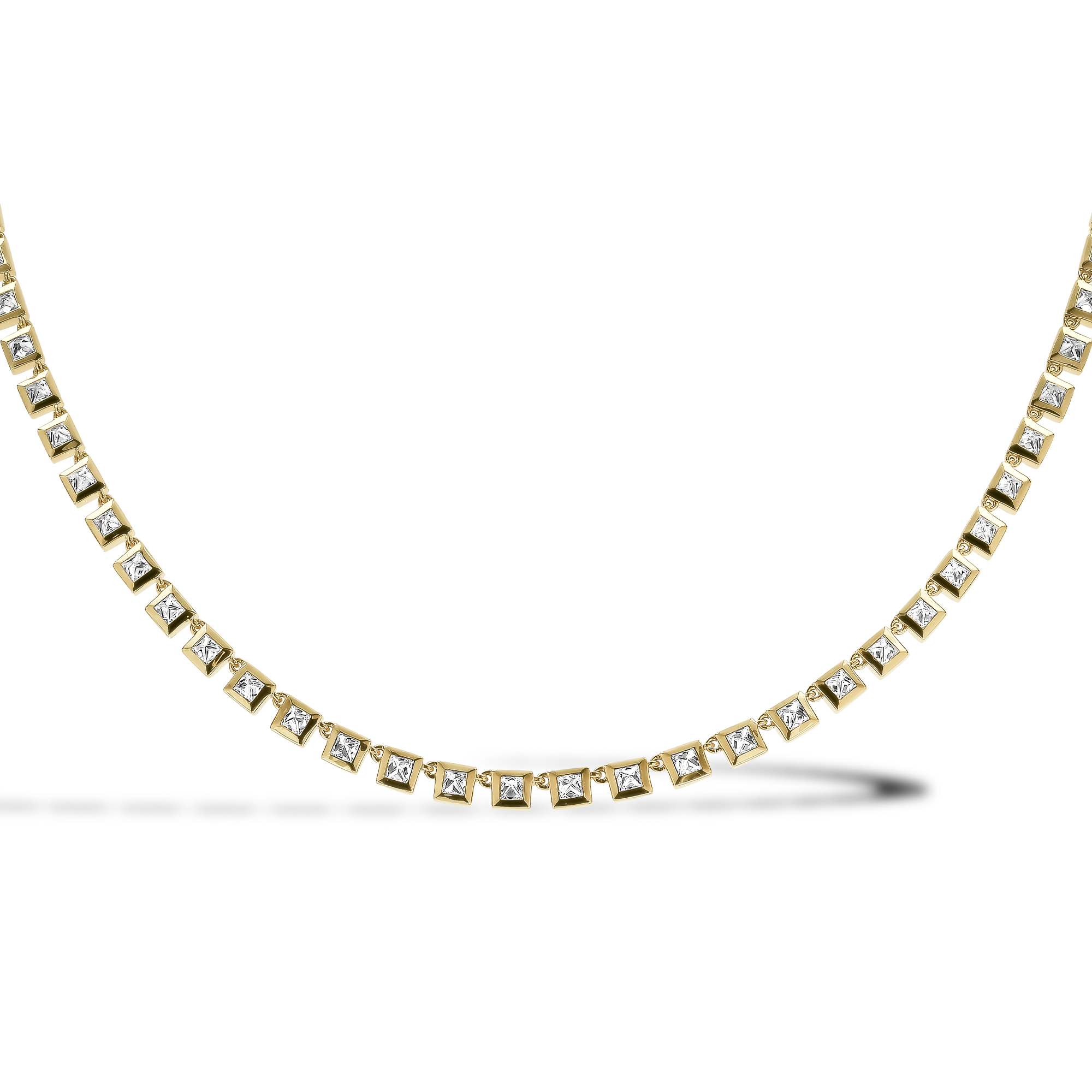 RockChic 5.93ct Inverted Princess Cut Diamond Necklace Princess Cut, Rubover Set_2