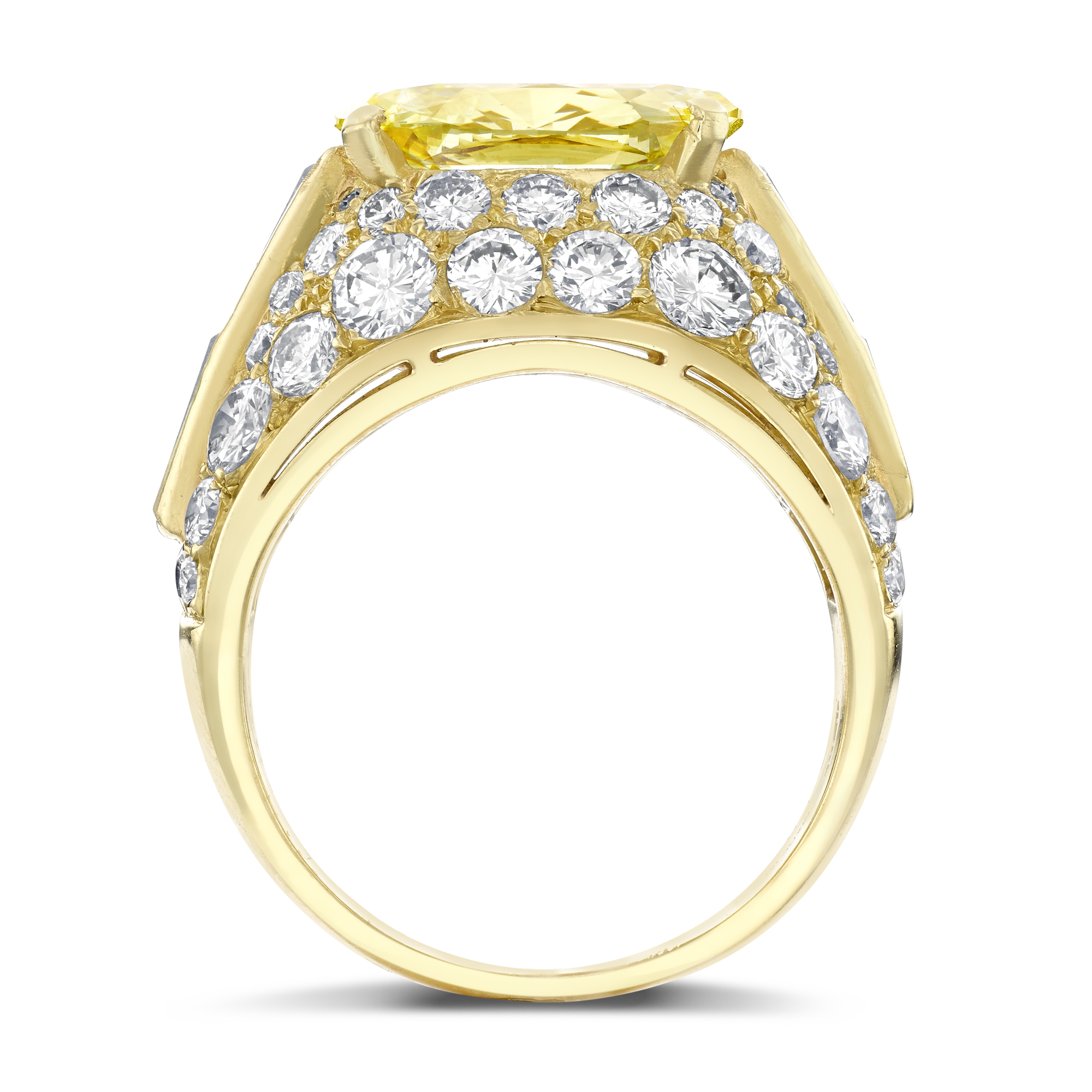 Bvlgari Yellow Diamond Trombino Ring Cushion Cut, Four Claw Set_3