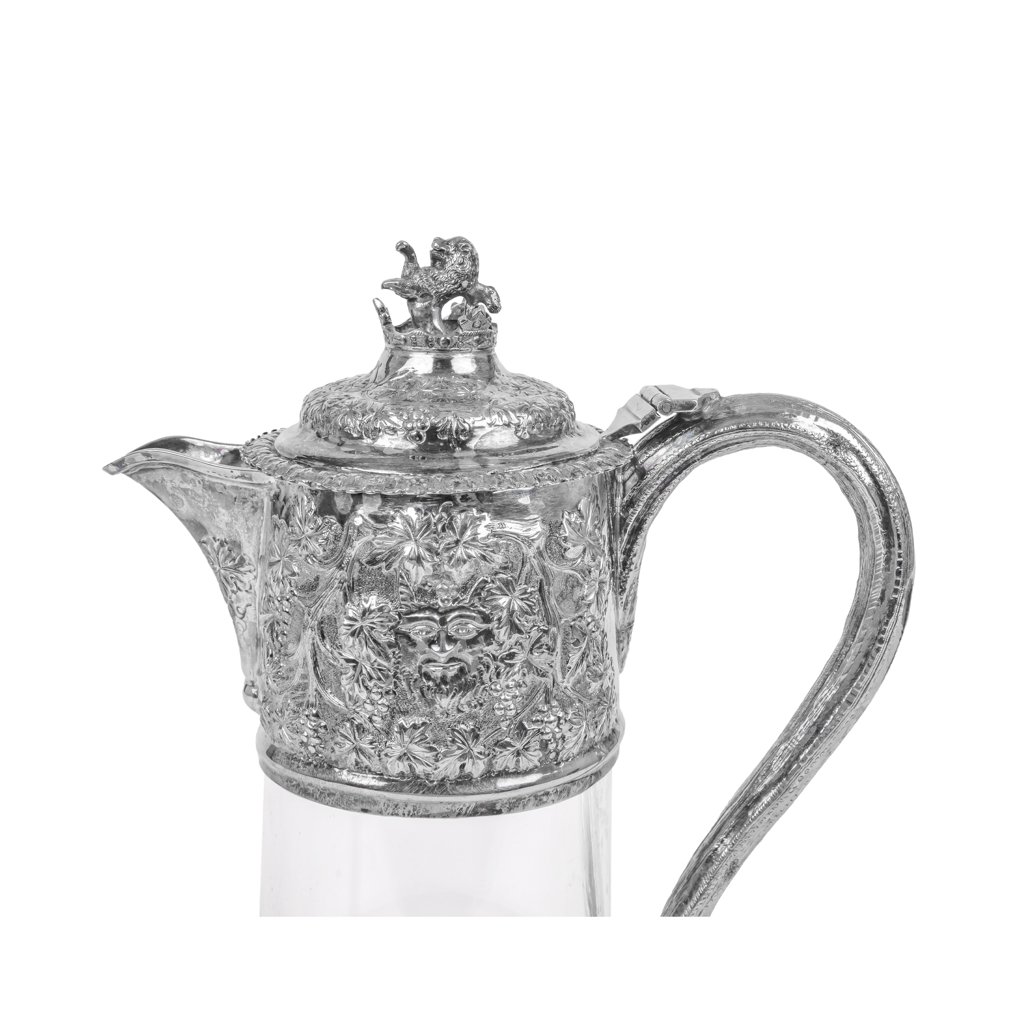 Silver Victorian Mounted Claret Jug Hallmarked London_2