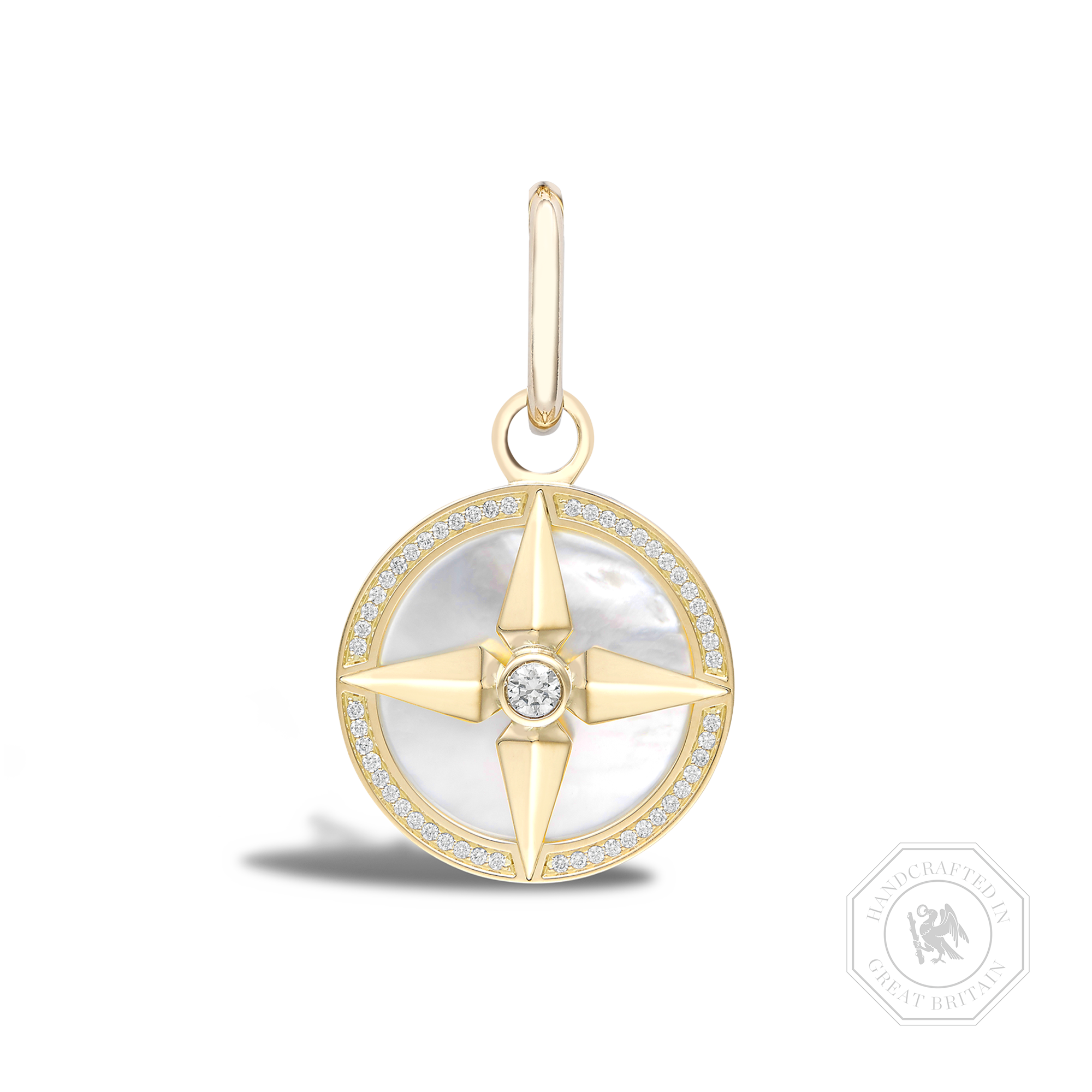 Diamond (April) Pendant Charm Brilliant Cut, Rubover & Claw Set_1