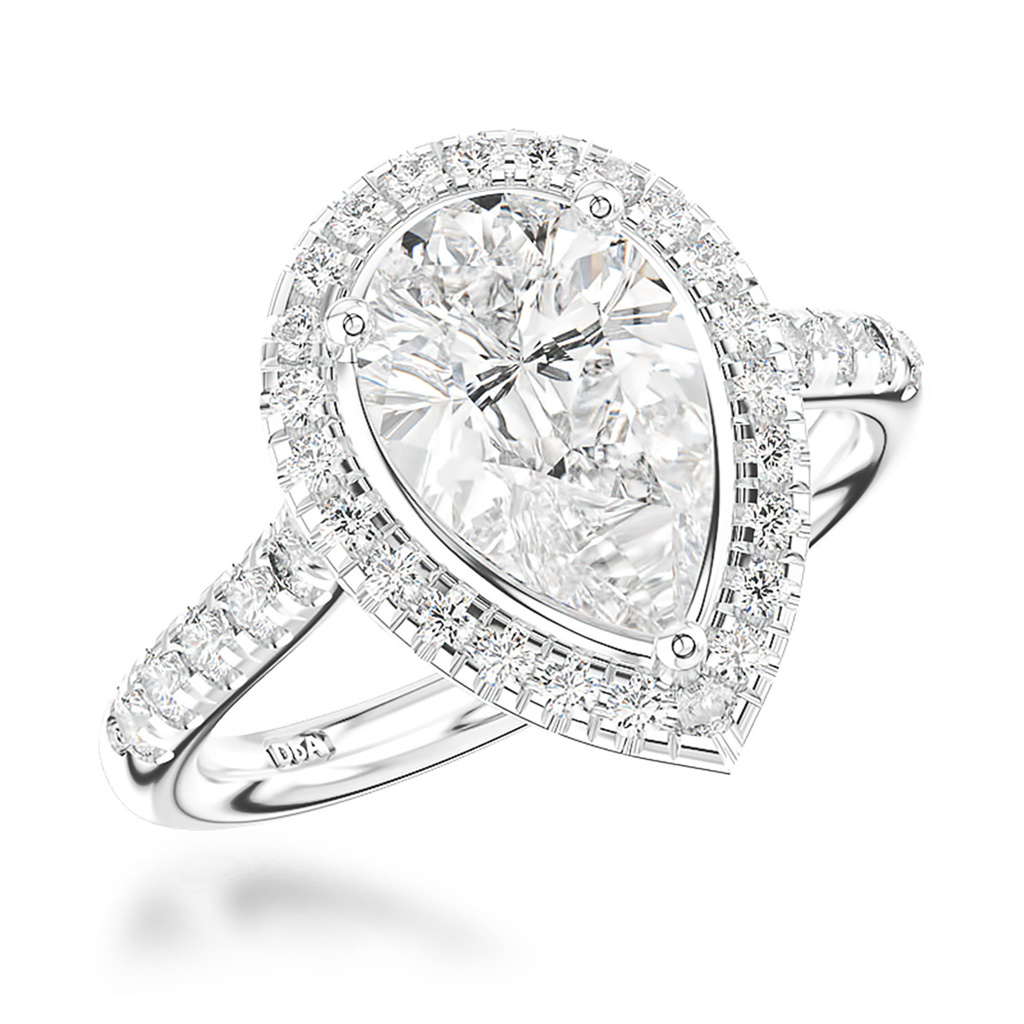 1.70CT Diamond Cluster Ring Pear Cut, Cluster, Brilliant Shoulders_1