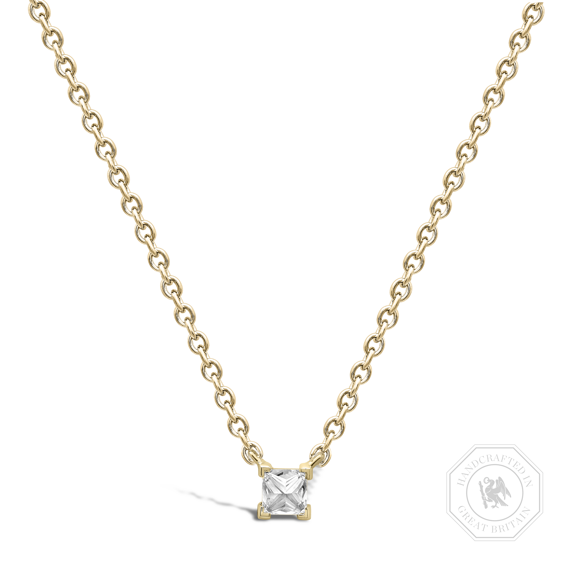 RockChic Diamond Solitaire Pendant Princess Cut, Claw Set_1