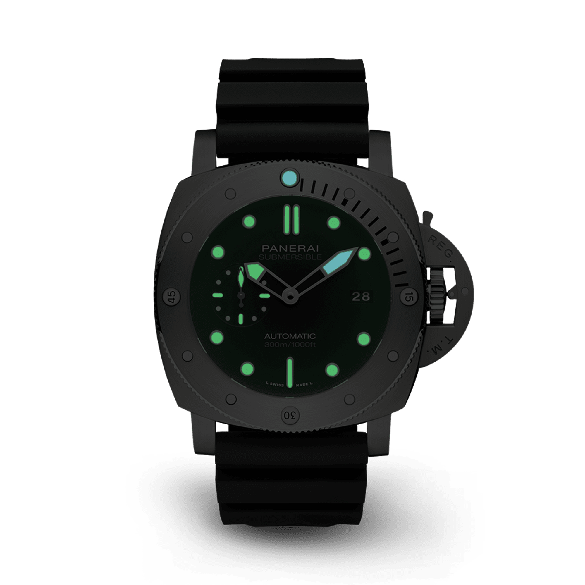 Panerai Submersible - 47mm 47mm,Black Dial, Baton Numerals_3