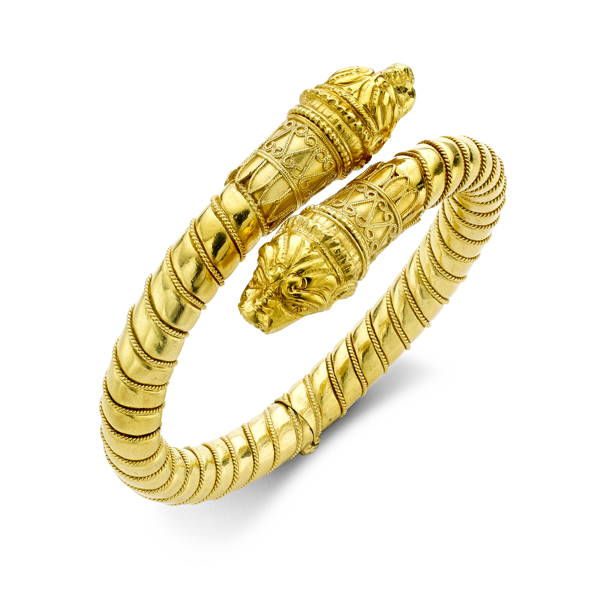 Scythian Style Dragons Head Hinged Bangle _2