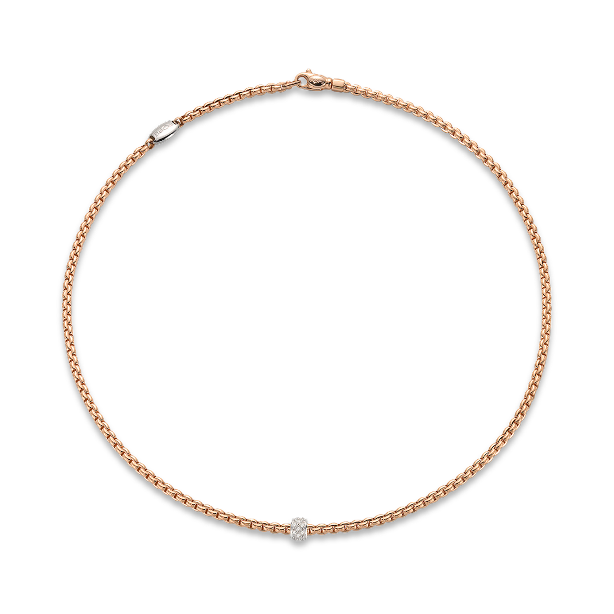 Fope Eka Tiny Diamond Necklace Brilliant Cut, Pavé Set_1