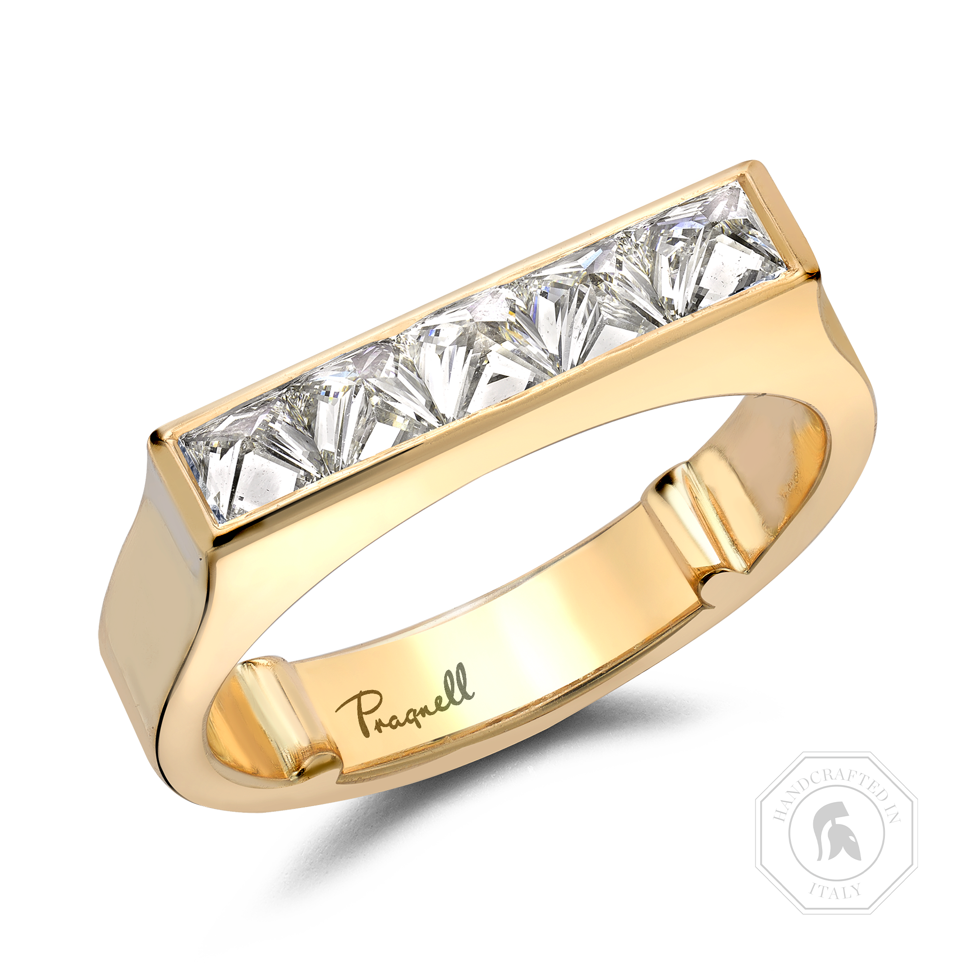RockChic 0.82ct Diamond Flat-Topped Five Stone Ring Inverted Princess Cut, Channel Set_1