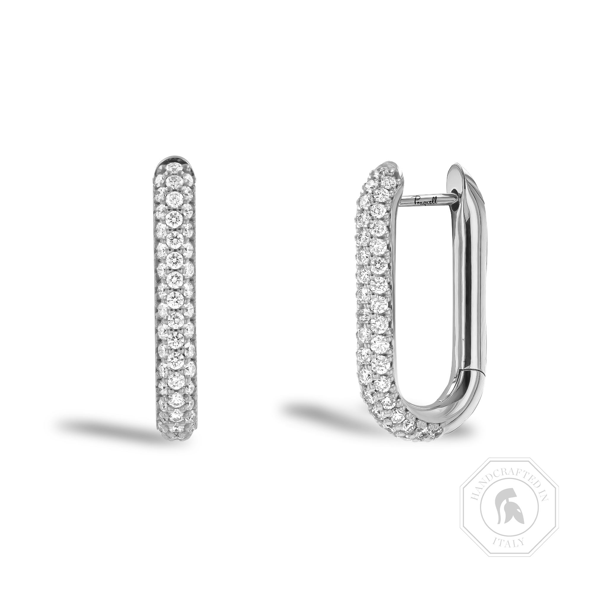 Havana 1.086ct Brilliant Cut Diamond Hoop Earrings Brilliant Cut, Micro Pavé_1