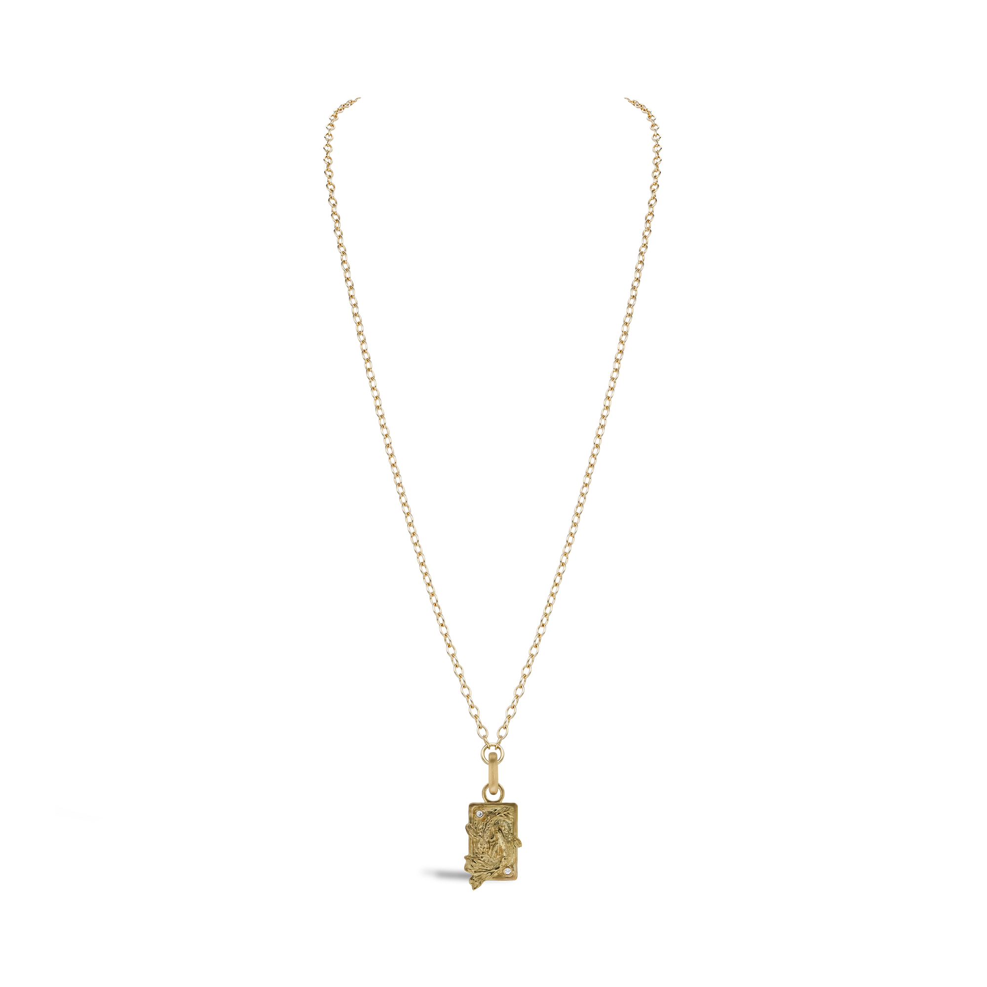 Zodiac Diamond Pisces Pendant Charm Brilliant Cut, Rubover Set_3