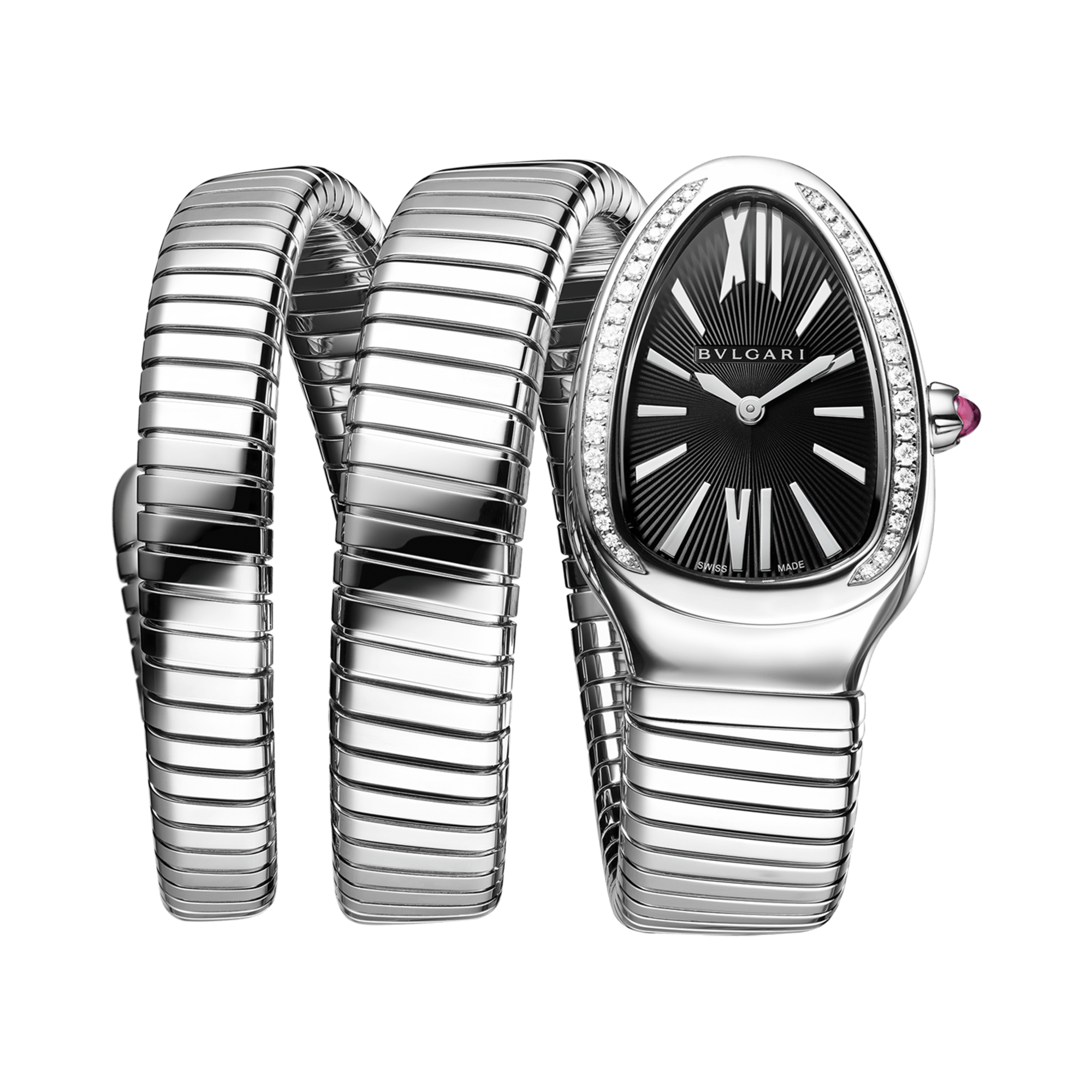 Bvlgari Serpenti Tubogas 35mm, Black Dial, Baton & Roman Numerals_1