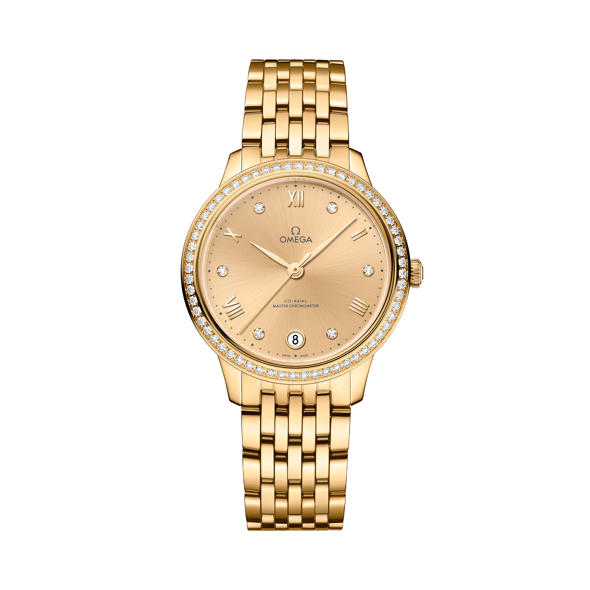 OMEGA De Ville Prestige 34mm, Gold Dial, Diamond/Roman Numerals_1