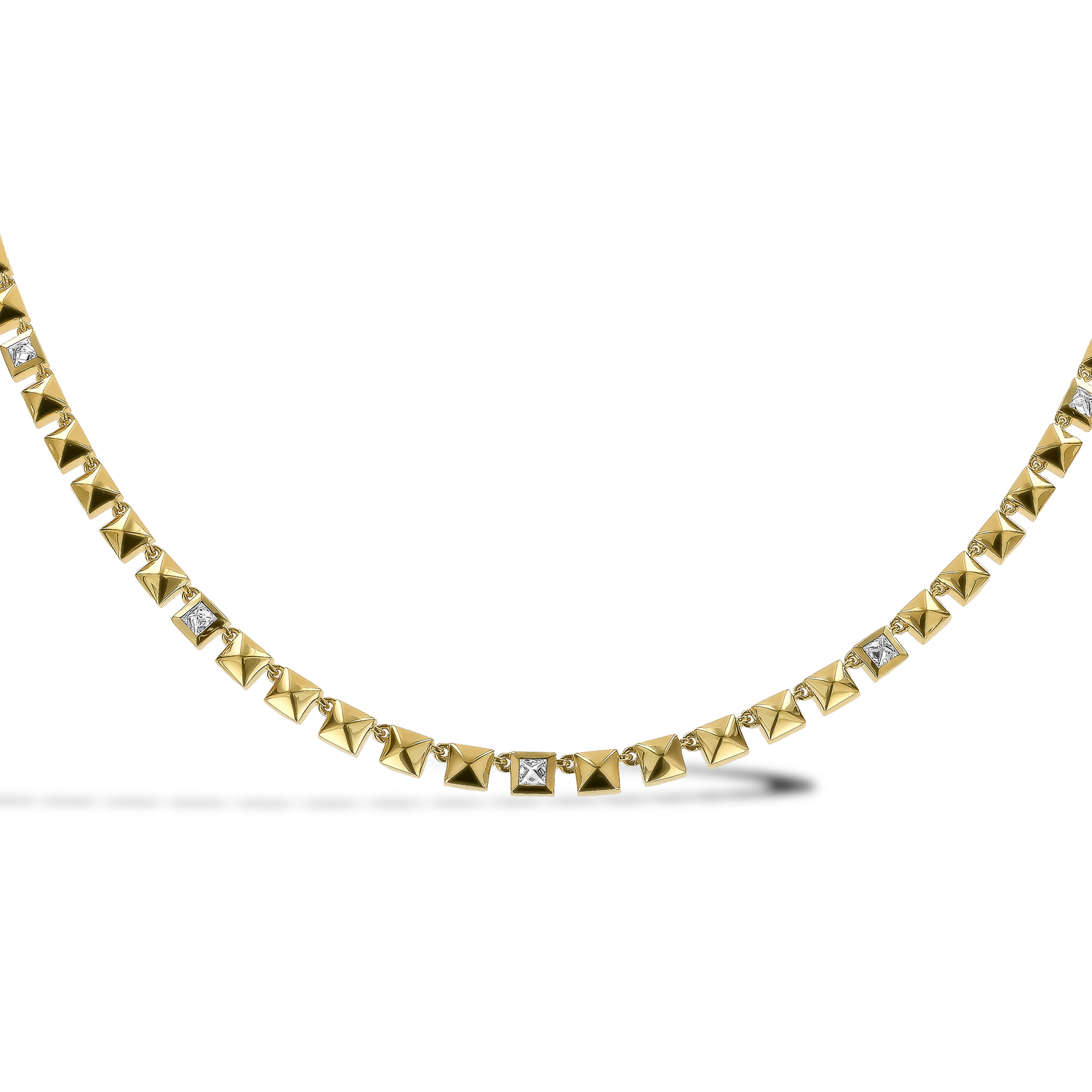 RockChic 0.96ct Inverted Princess Cut Diamond Necklace Princess Cut, Rubover Set_2