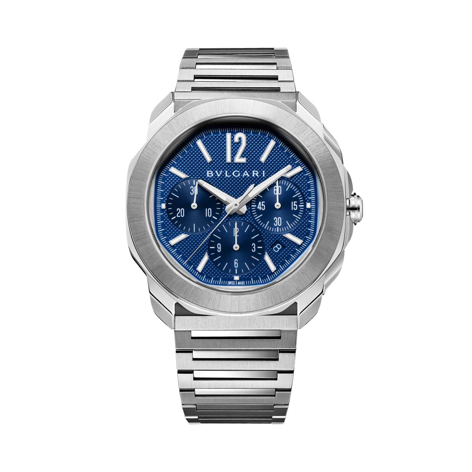 Octo Roma 42mm, Blue Dial, Arabic/Baton Numerals_1