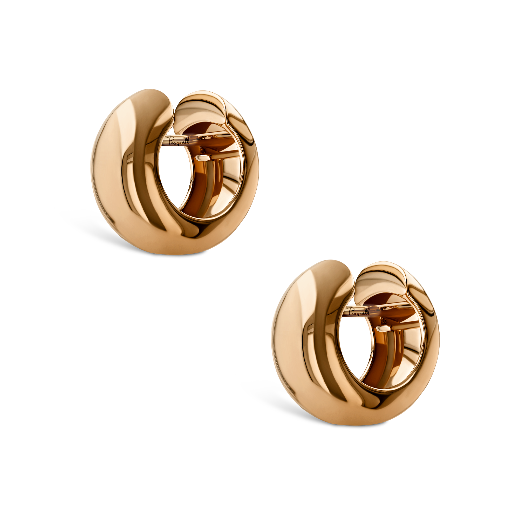 Rose Gold 8.5mm Wide Hoop Earrings _3