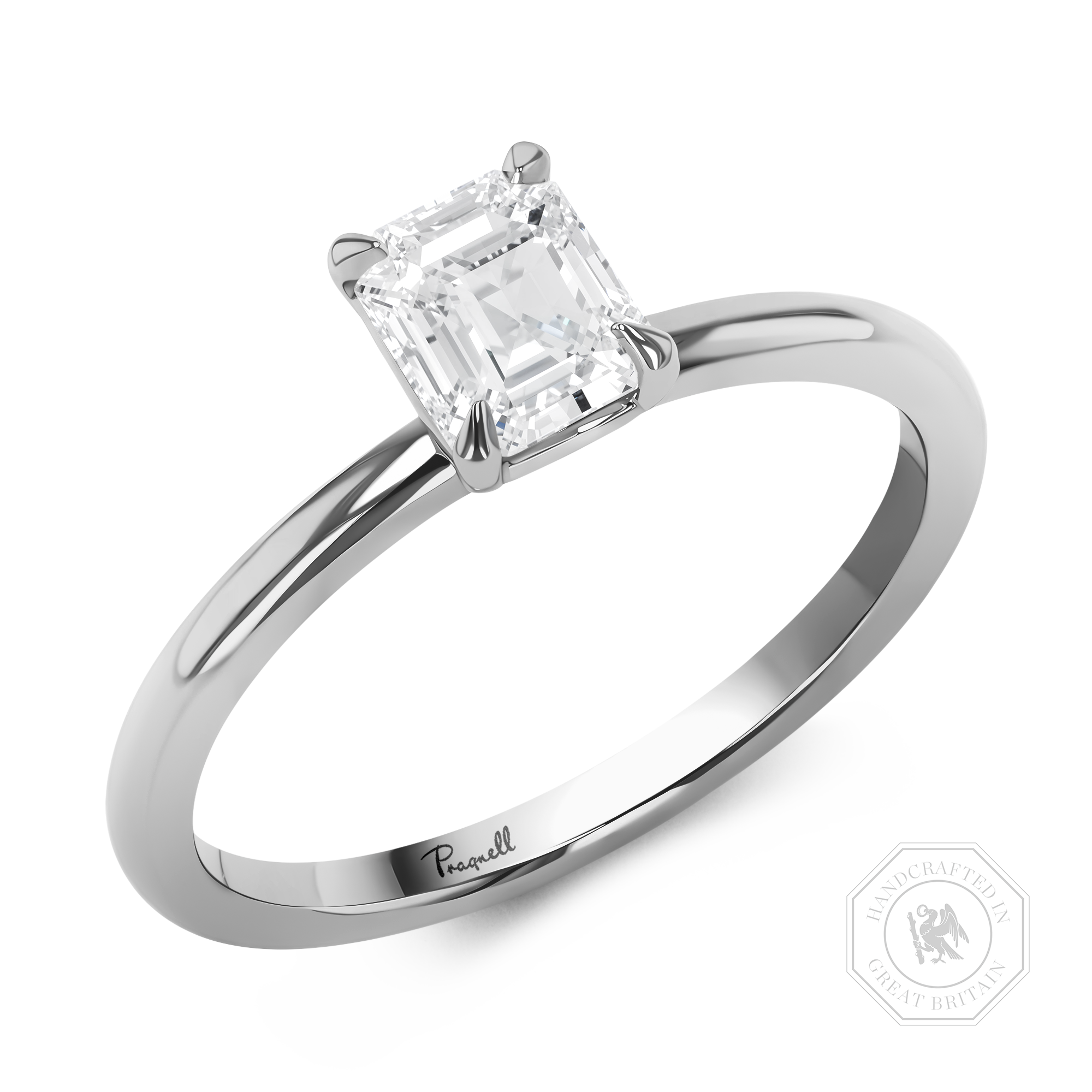 Classic 0.93ct Diamond Solitaire Ring Emerald Cut, Claw Set_1