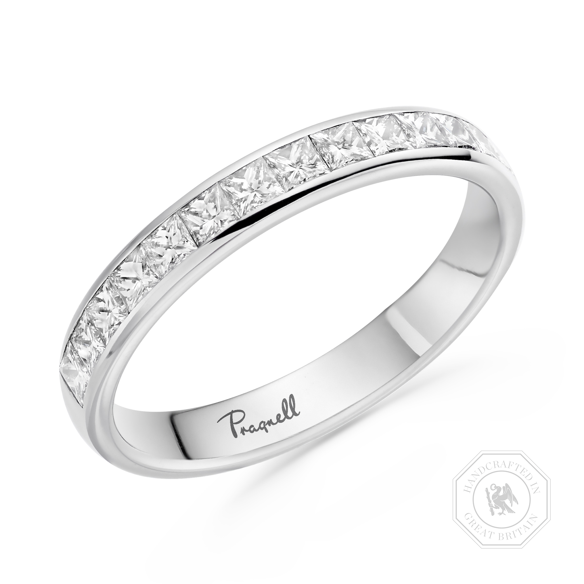 Classic 0.75ct Diamond Half Eternity Ring Princess Cut, Channel Set_1
