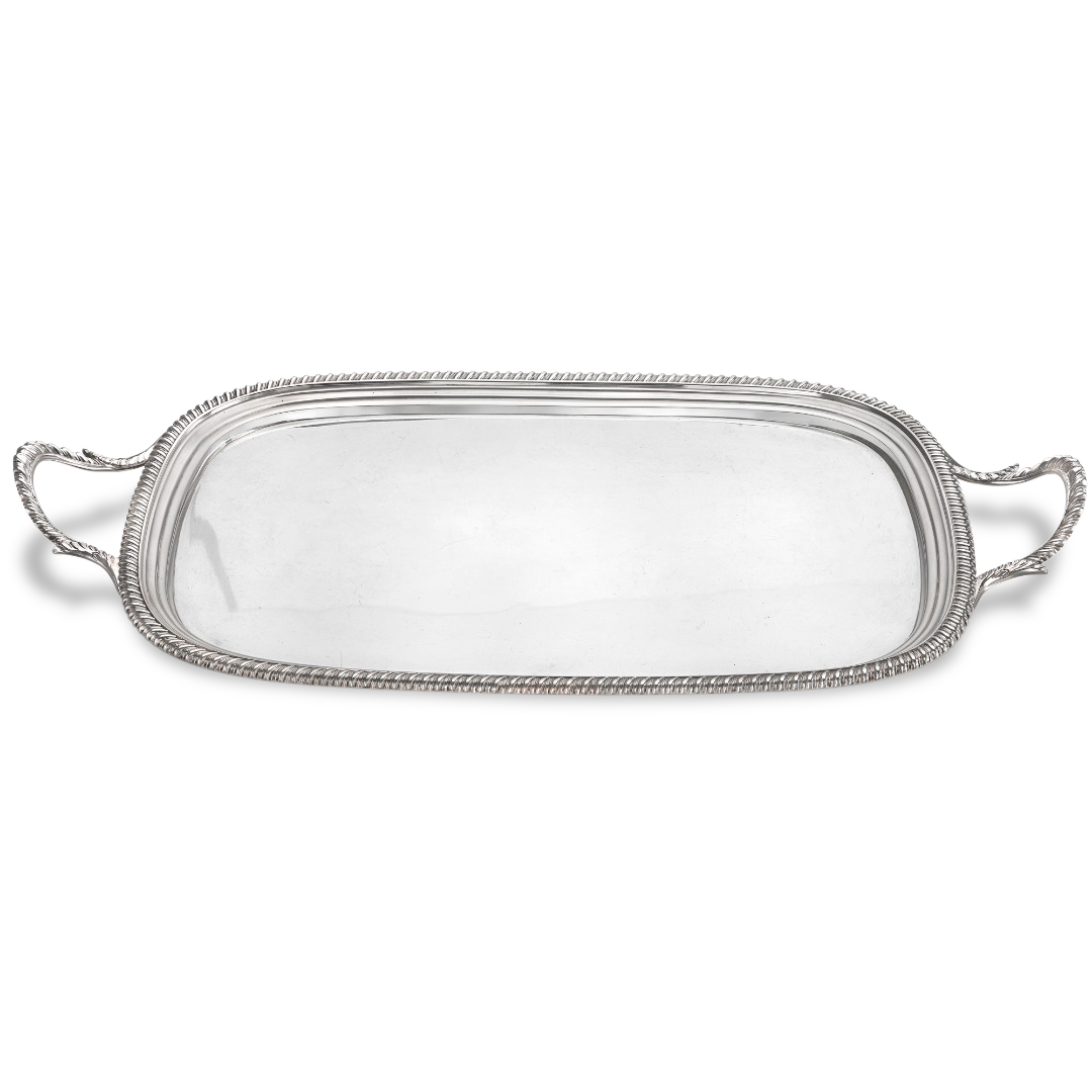 Silver George III Tray With Handles Hallmarked London_1