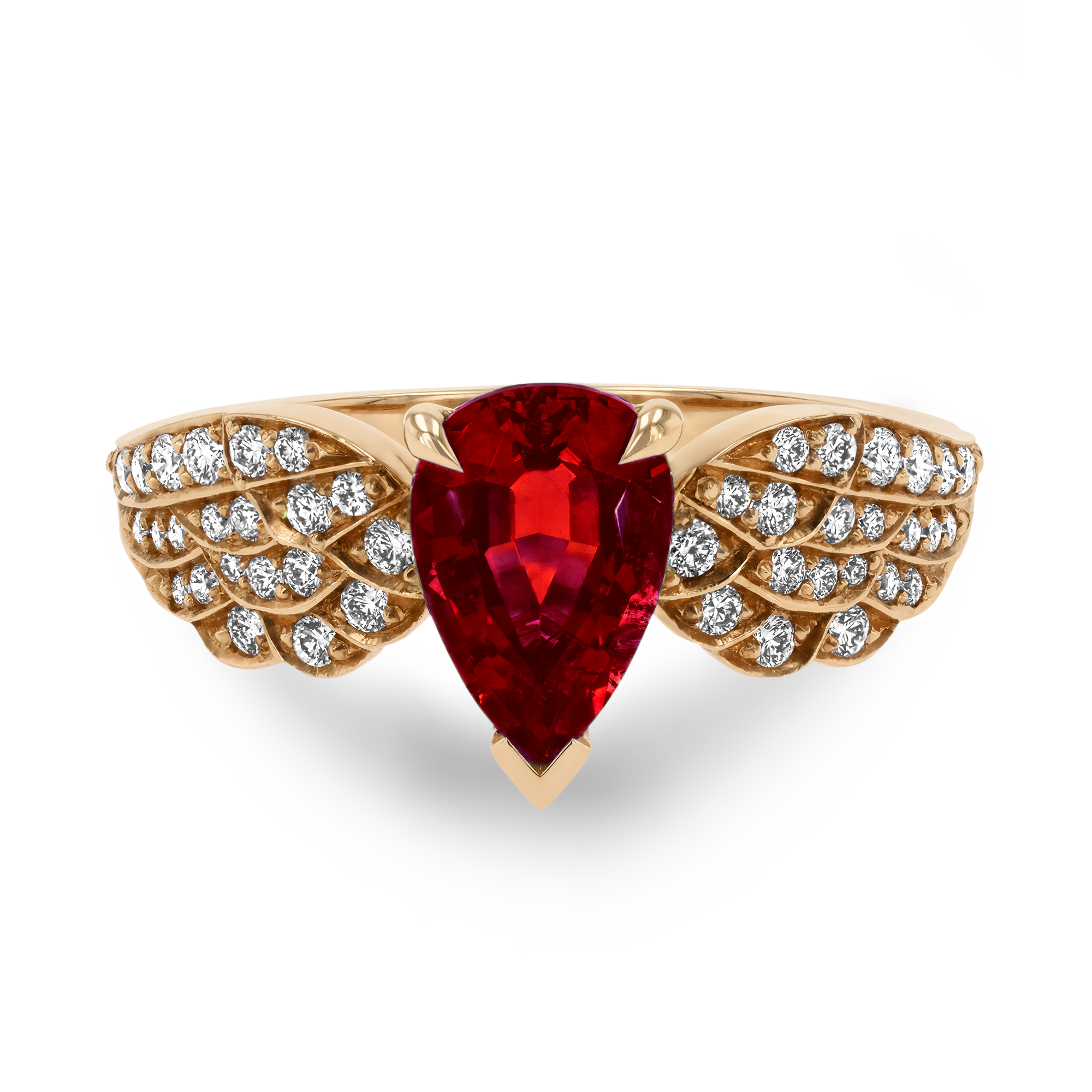Tiara 1.17ct Ruby Solitaire Ring Pearshape, Claw Set_2