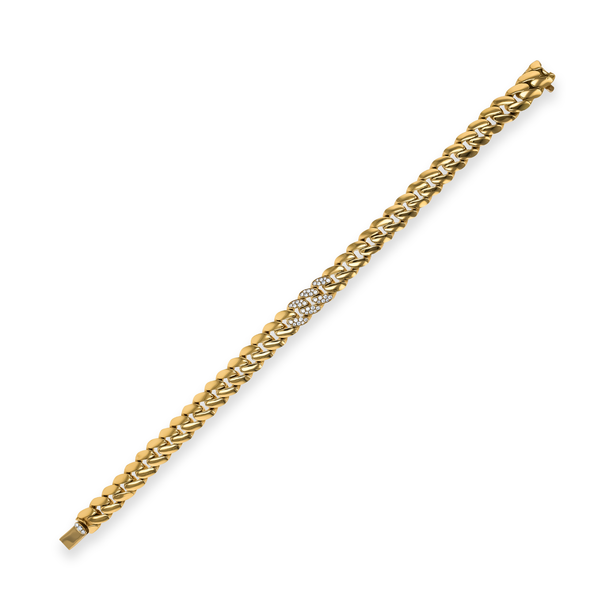 Fusion Polished Curb Link Bracelet (19cm) Brilliant Cut, Pave Set_3