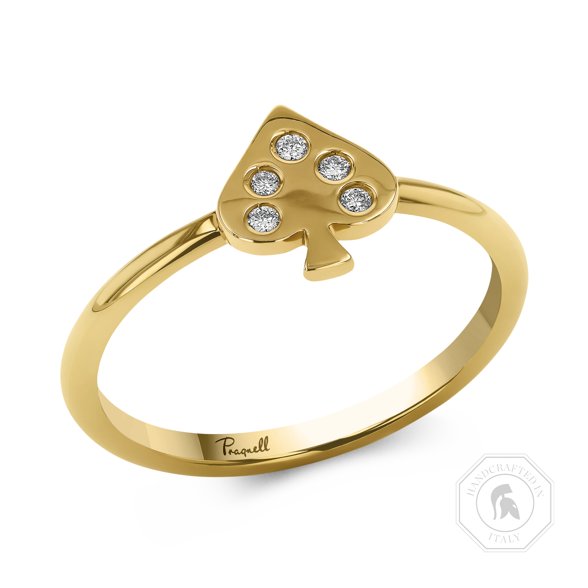 Brilliant Cut Diamond LadyLuck Spade Ring Brilliant Cut, Rubover Set_1