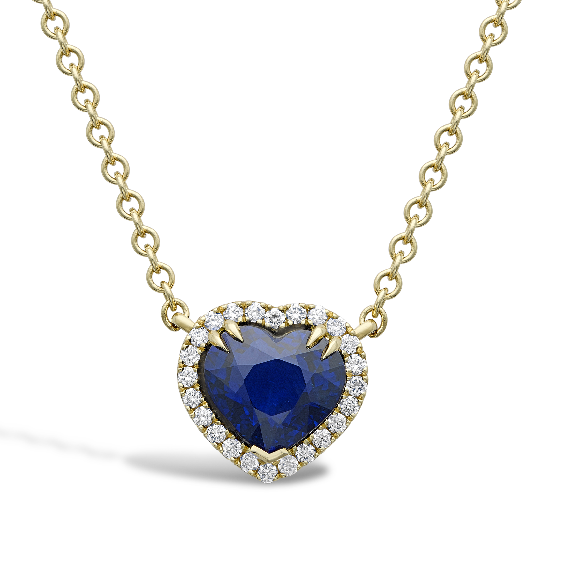 Heart Shaped Sapphire Pendant Heart & Brilliant Cut, Claw Set_1