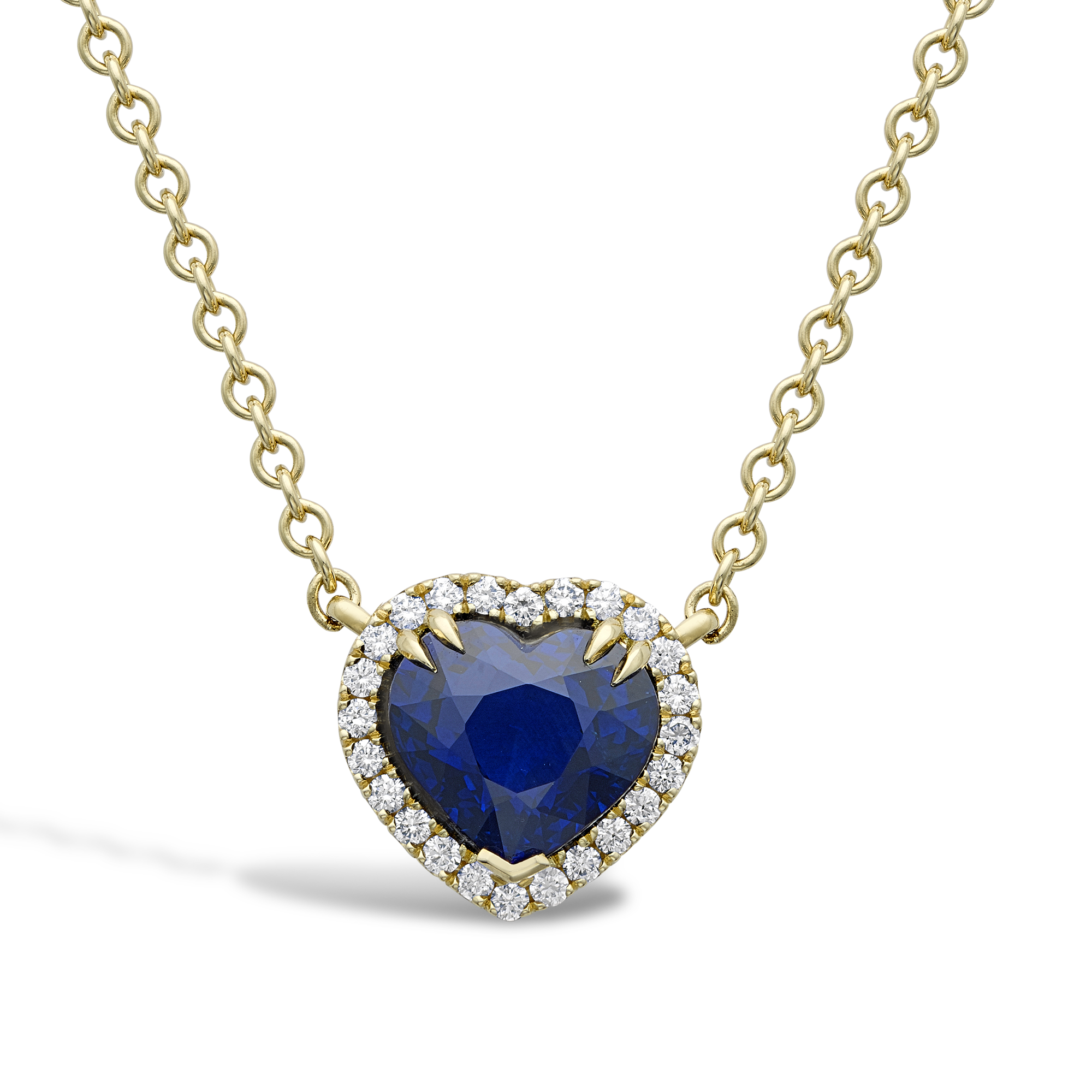 Heart Shaped Sapphire Pendant Heart & Brilliant Cut, Claw Set_1