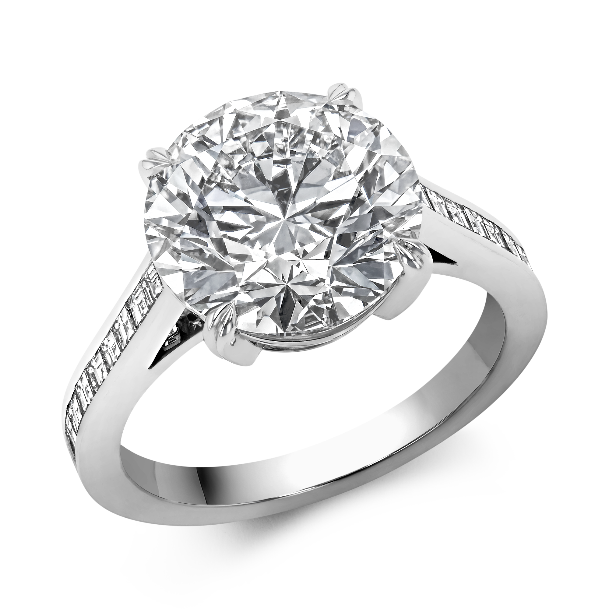 Deco Setting 5.26ct Diamond Solitaire Ring Brilliant cut, Claw set_1