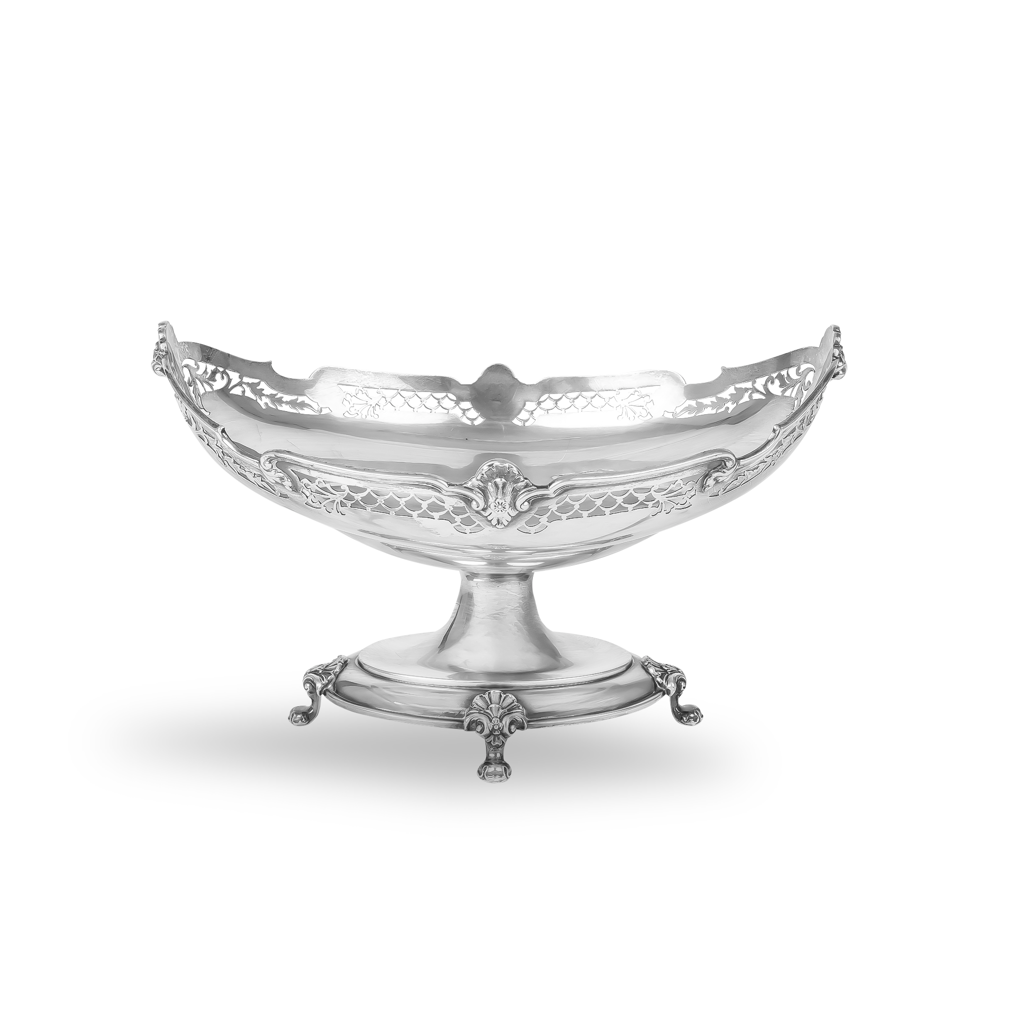 Silver George V Decorative Fruit Bowl Hallmarked London_1