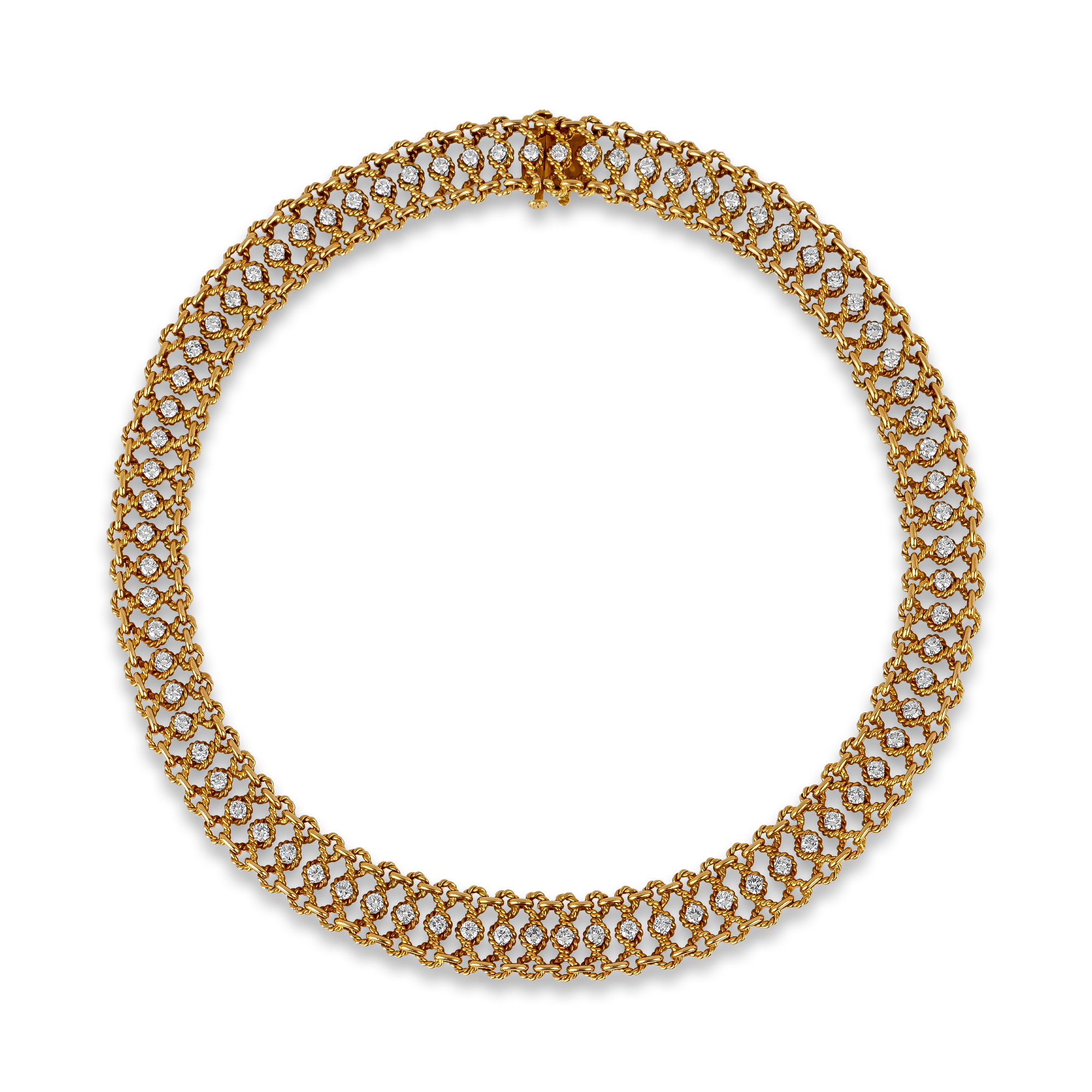 Retro Cartier Brilliant Cut 6.20ct Diamond Set Necklace Brilliant cut, Claw set_3