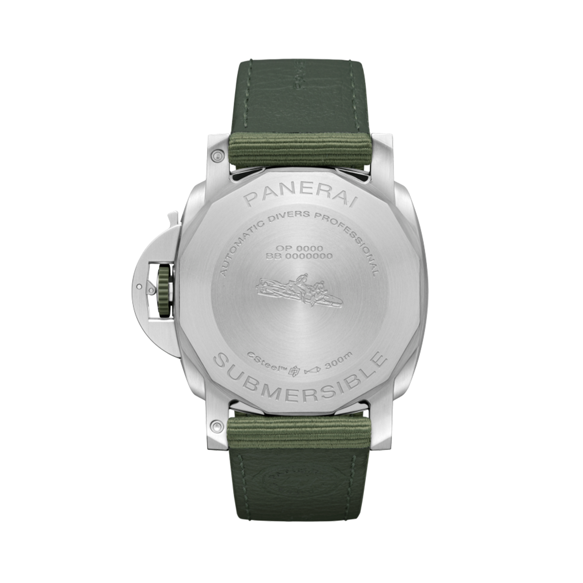 Panerai Submersible QuarantaQuattro ESteel™ Verde Smeraldo 44mm, Green Dial, Baton Numerals_2