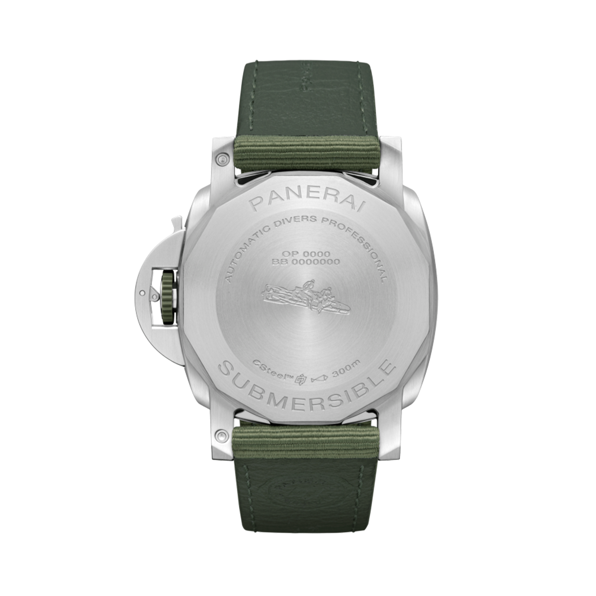 Panerai Submersible QuarantaQuattro ESteel™ Verde Smeraldo 44mm, Green Dial, Baton Numerals_2