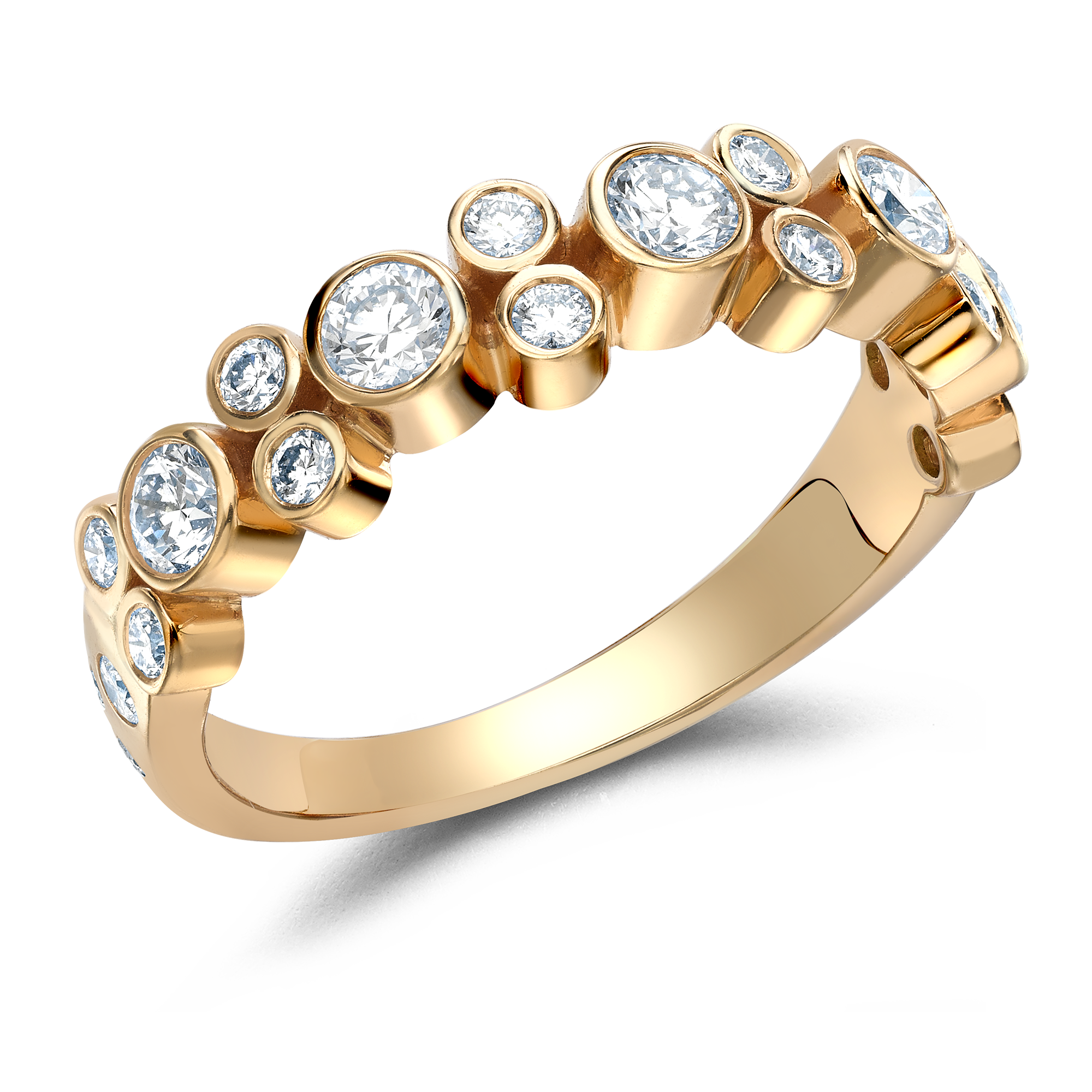 Bubbles Half-Eternity Diamond Ring Brilliant Cut, Rubover Set_1