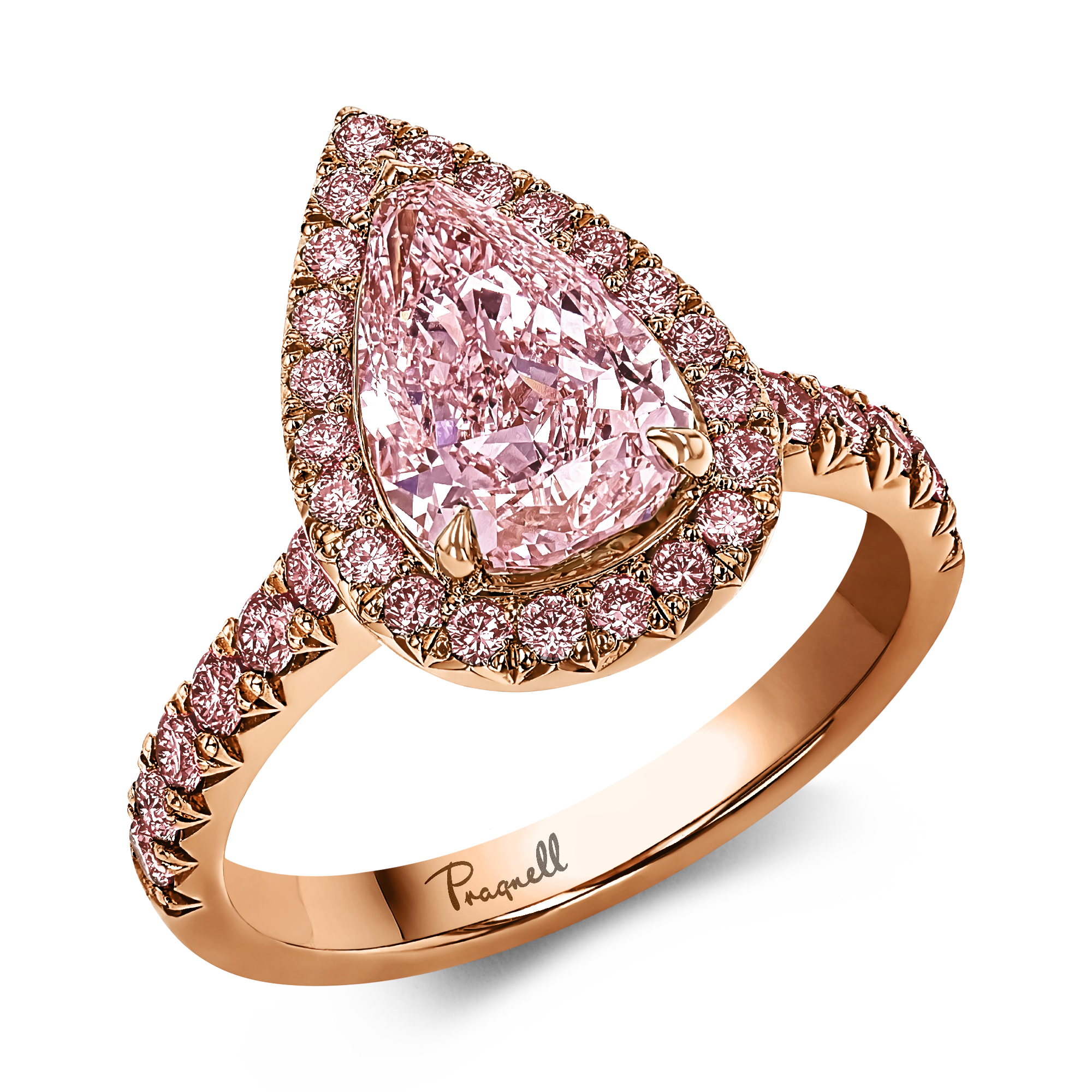 Masterpiece Celestial 2.01ct Pearshape Light Pink Diamond Cluster Ring Pearshape, Claw Set_1
