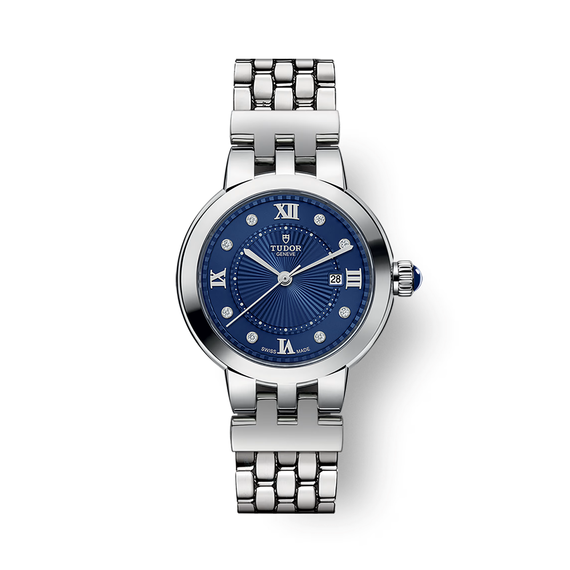 Tudor Clair De Rose 30mm, Blue Dial, Roman/Diamond Numerals_1