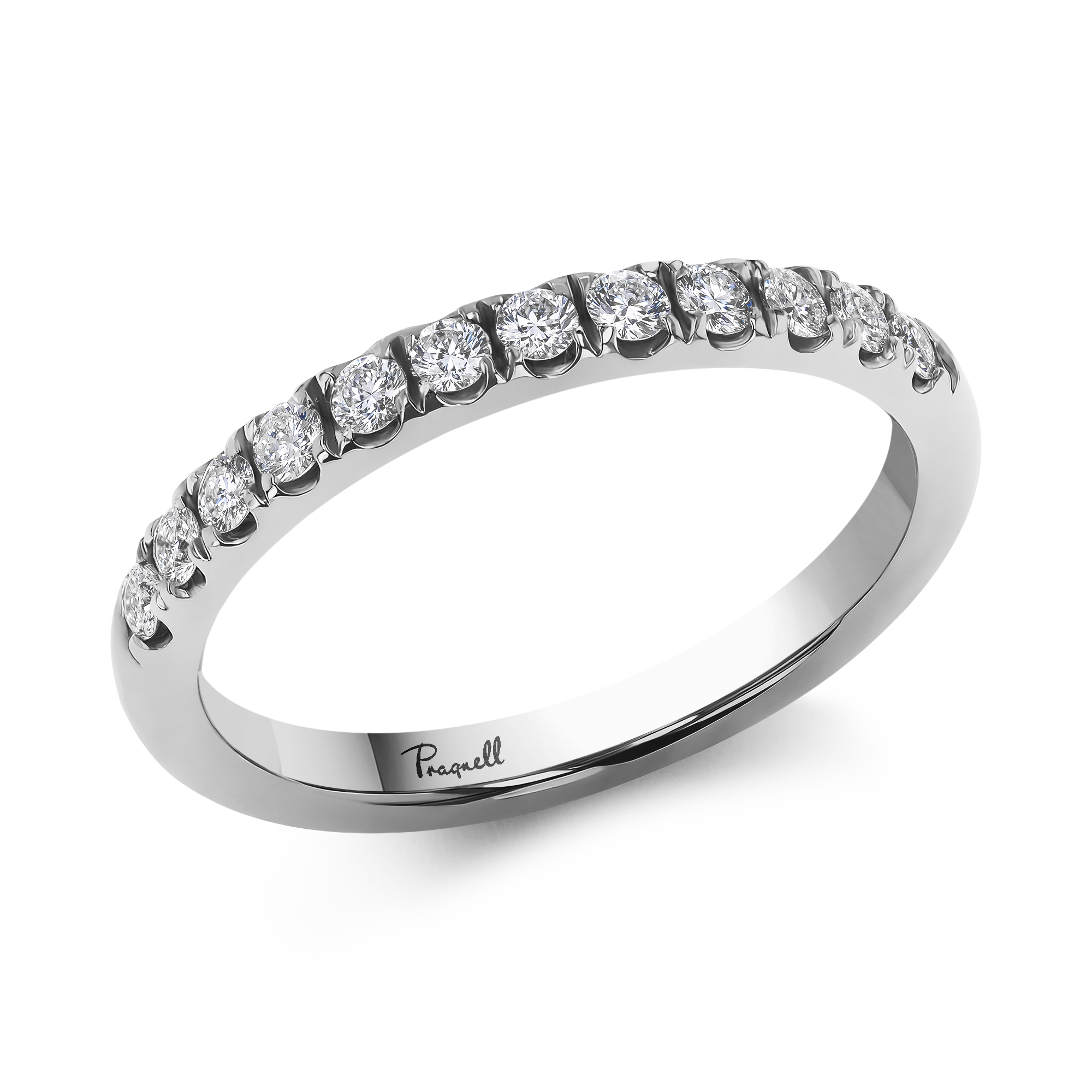 Brilliant Cut Diamond Half Eternity Ring Brilliant Cut  Half Eternity  Micro Pavé Set_1