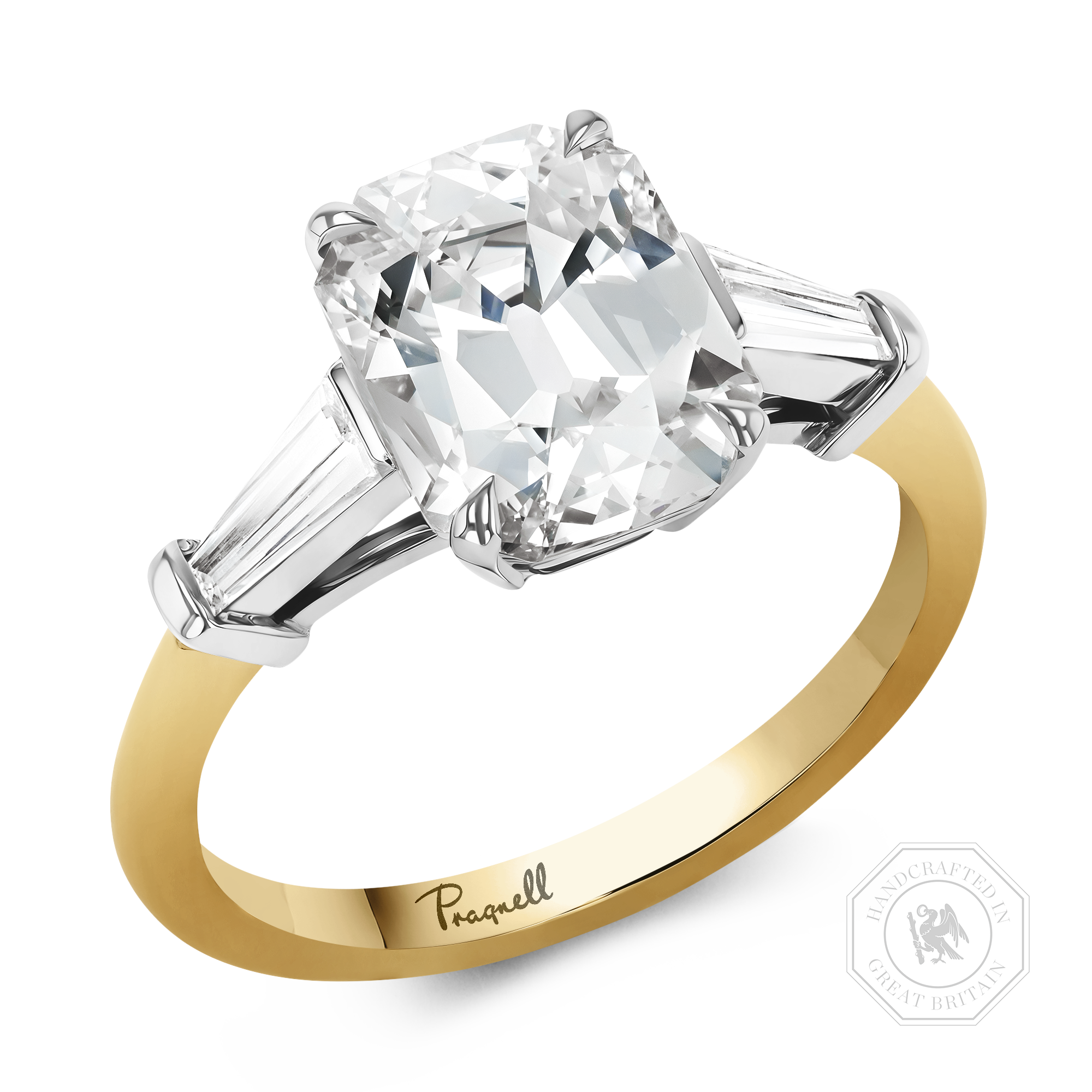 Regency 3.09ct Step Cut Diamond Ring Rectangular Step Cut, Claw Set_1