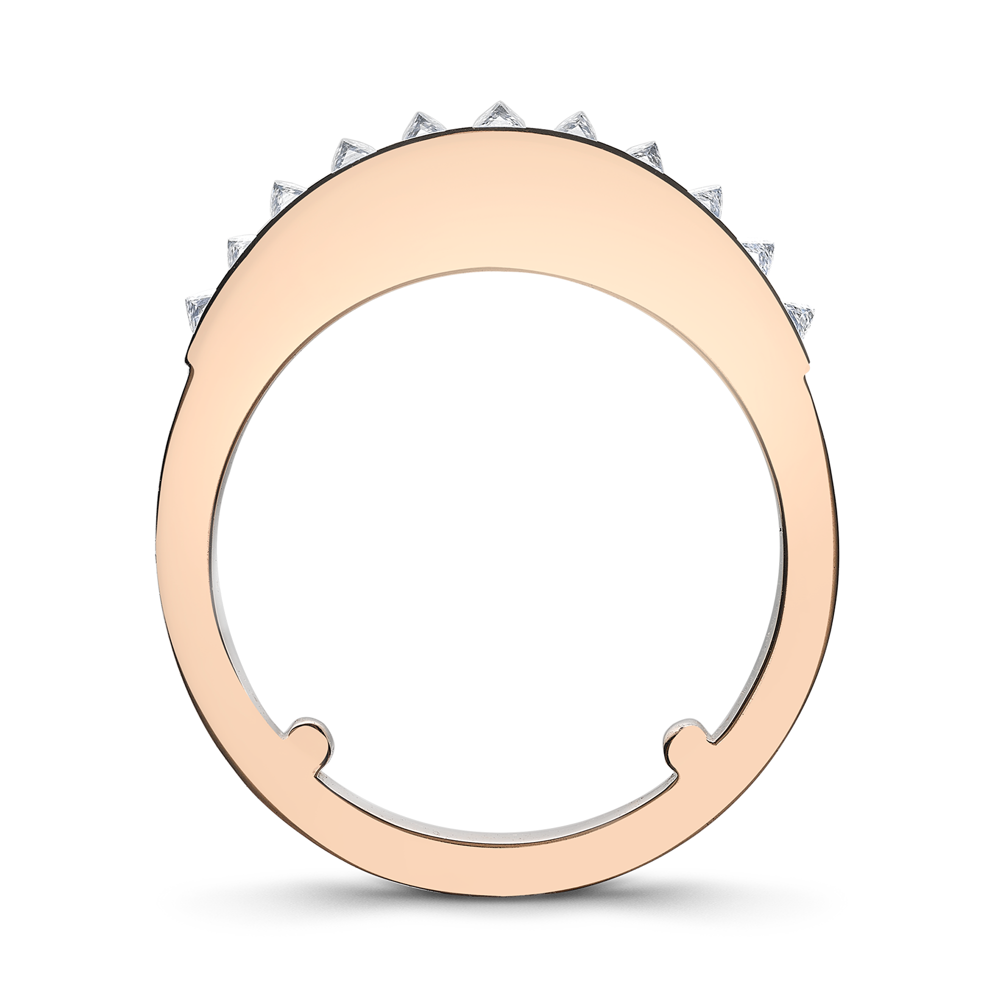 RockChic 0.56ct Diamond Domed Half Eternity Ring Inverted Princess Cut, Channel Set_3