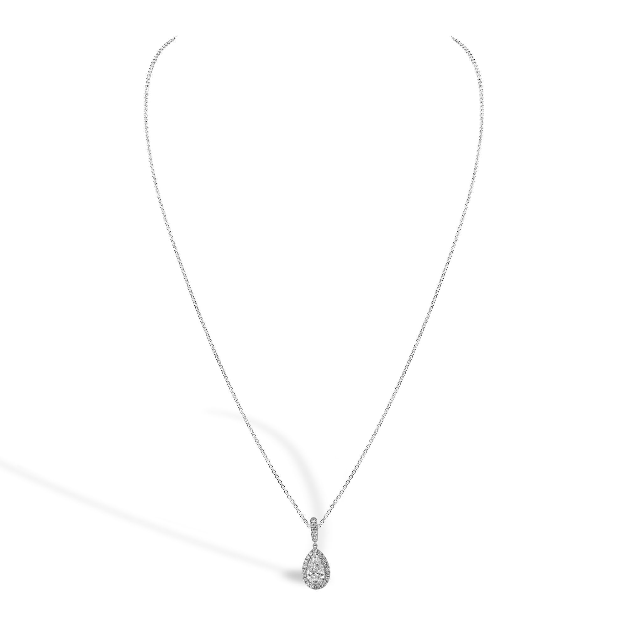 Celestial 1.01ct Diamond Pendant with Diamond Halo Pear & Brilliant Cut, Claw Set_2