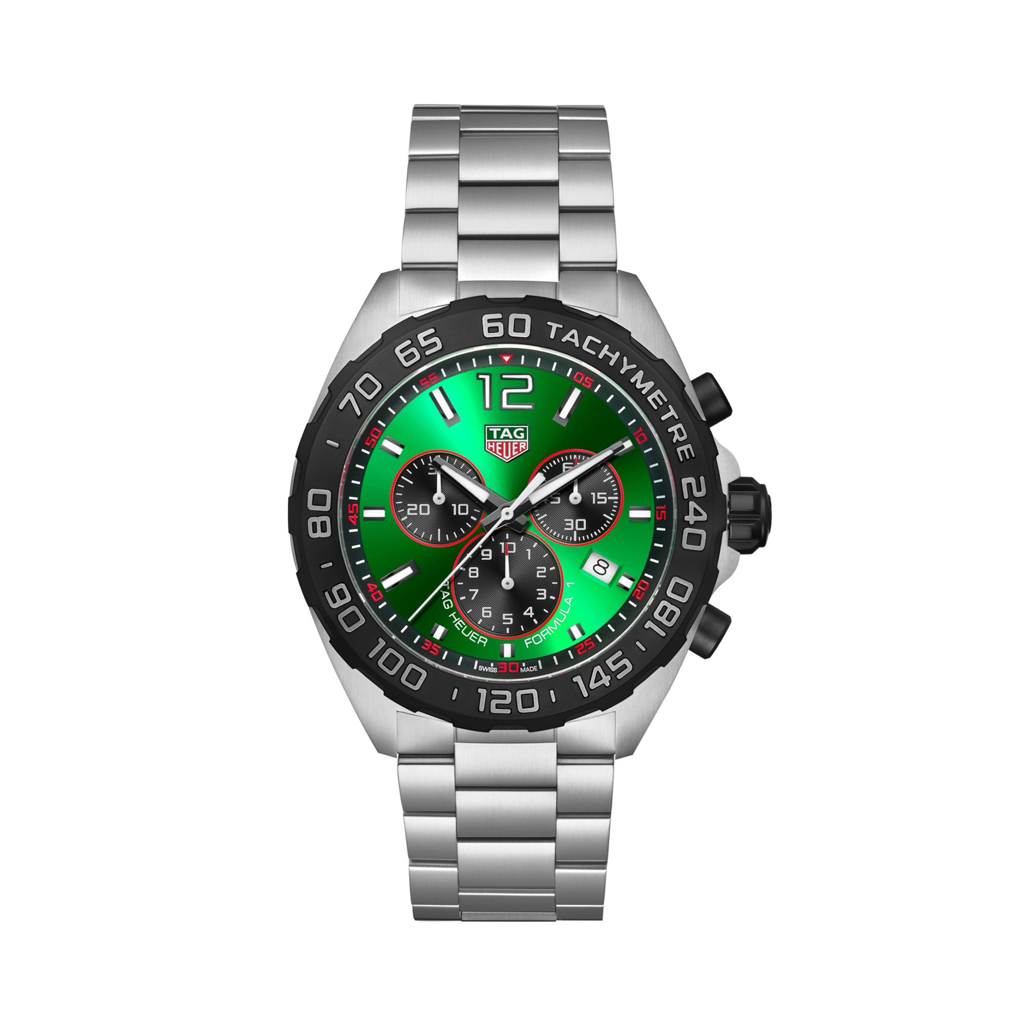 Tag Heuer Formula 1 Chronograph 43mm, Green Dial, Baton Numerals_1