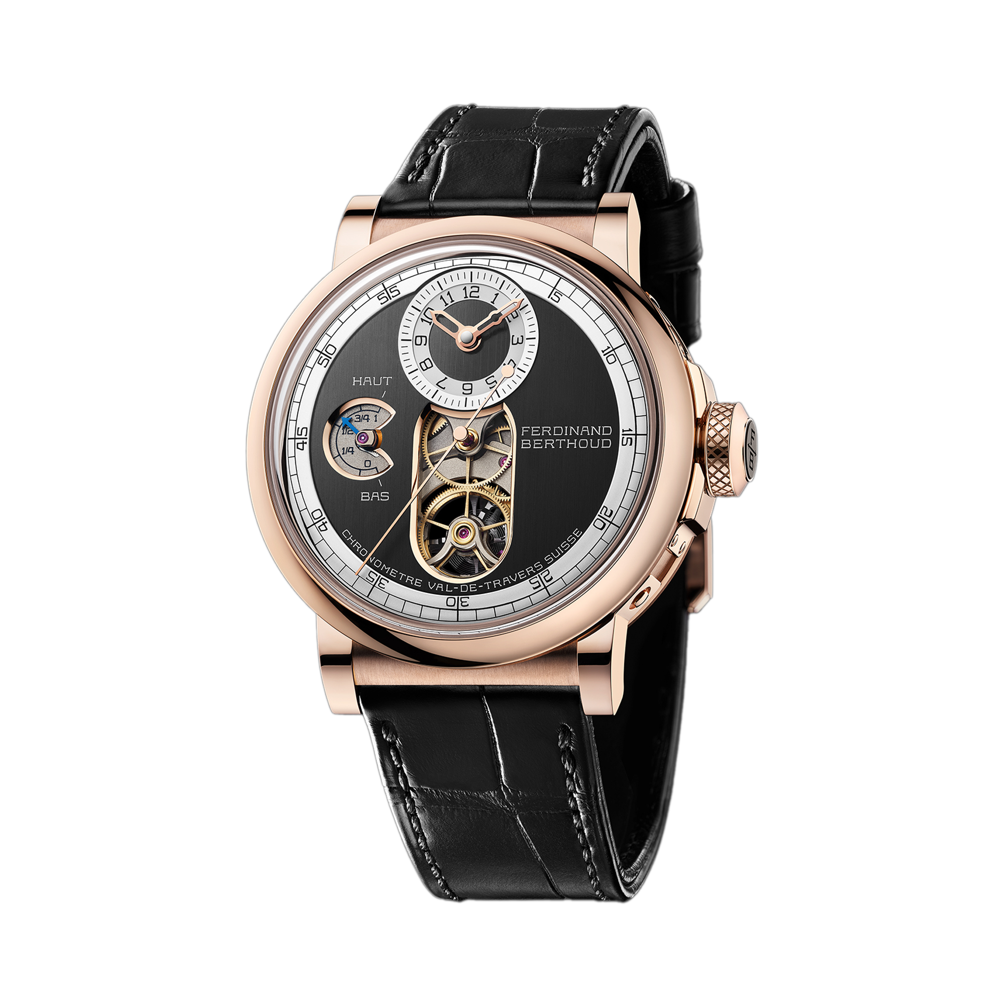 Ferdinand BerthoudChronomètre FB 2T 44mm, Black Dial, Arabic/Baton Numerals_1
