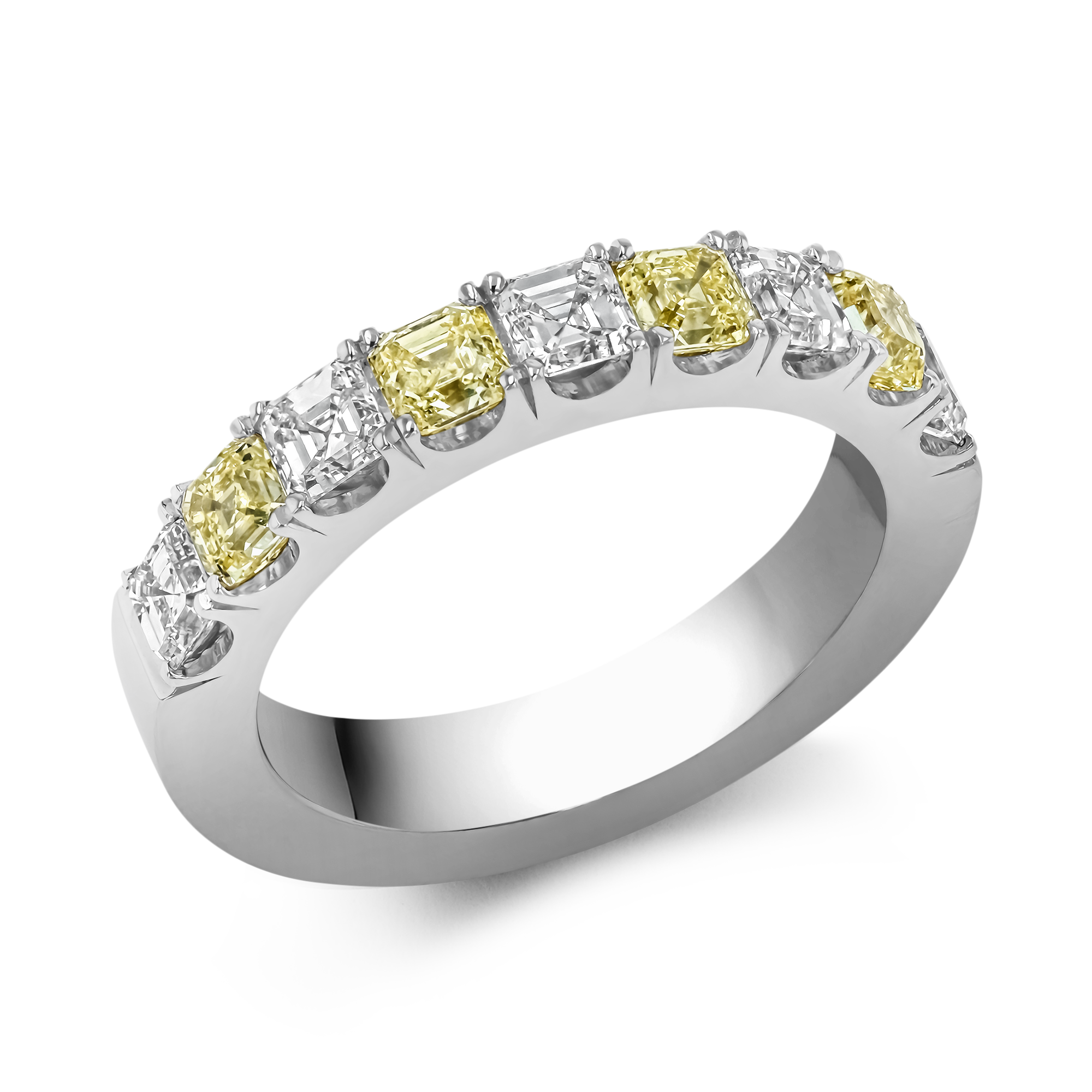 Asscher & Round Diamond Eternity Band