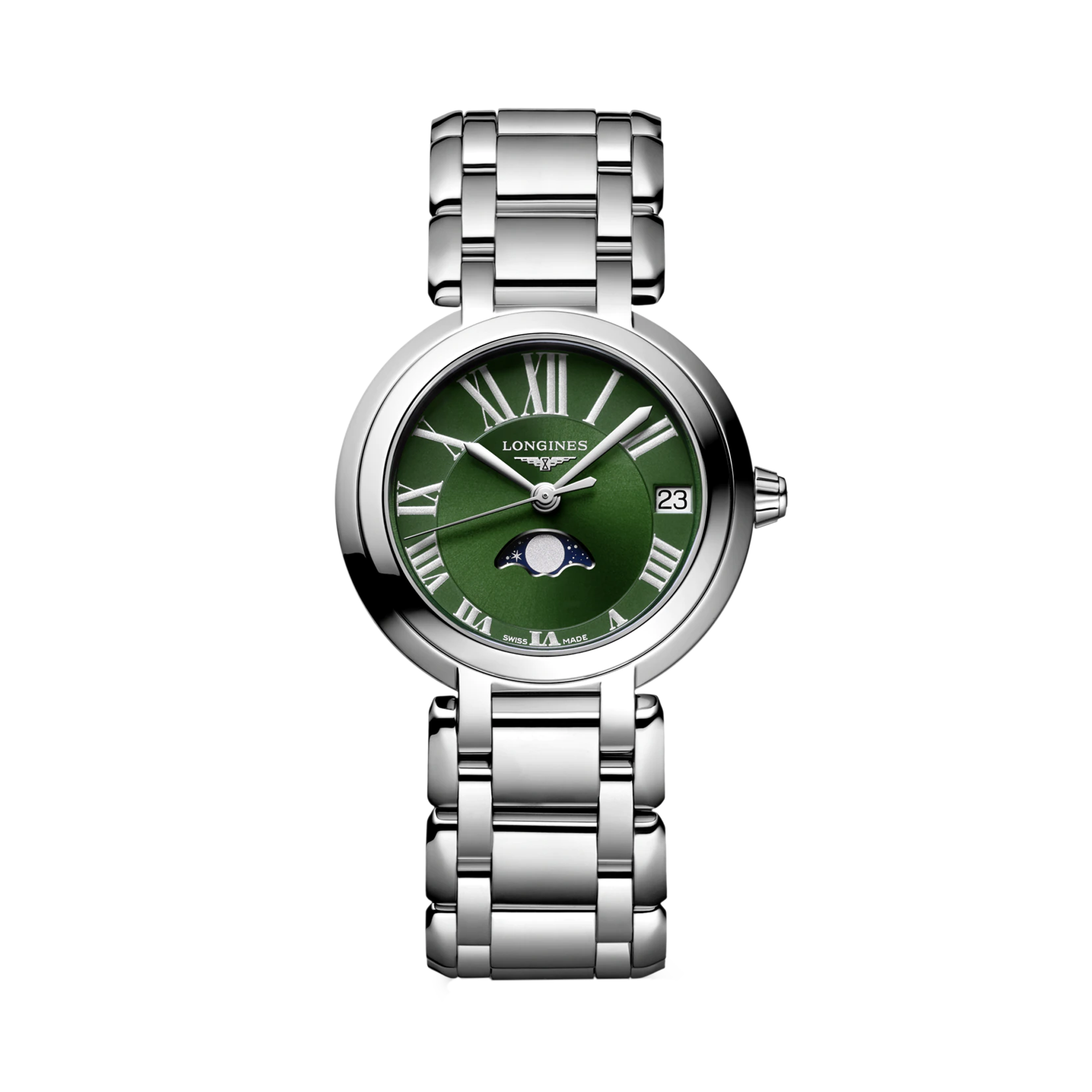 Longines PrimaLuna Elegant 30.5mm, Green Dial, Roman Numerals_1