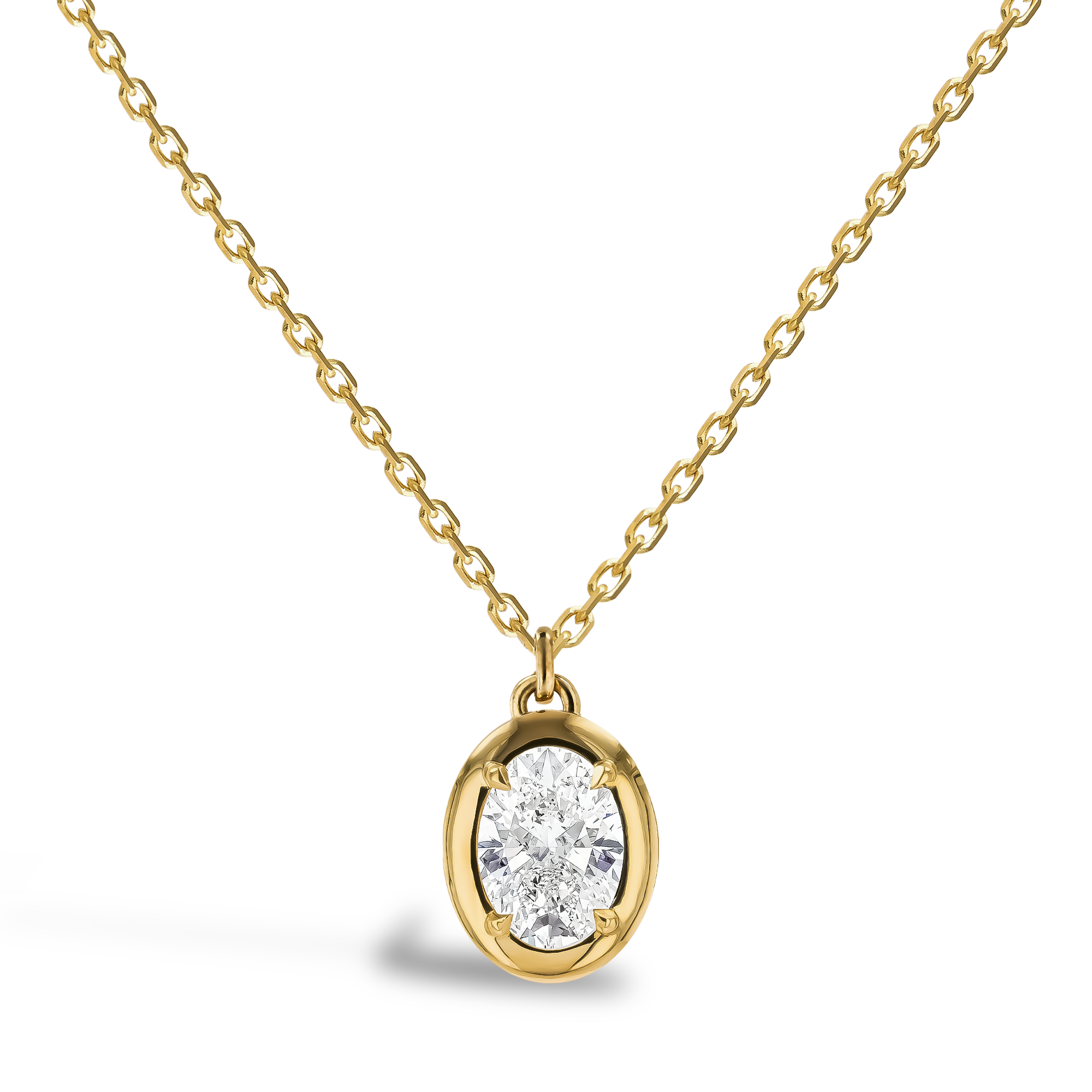 Skimming Stone 1.51ct Botswana Diamond Pendant Oval Cut, Claw Set_1