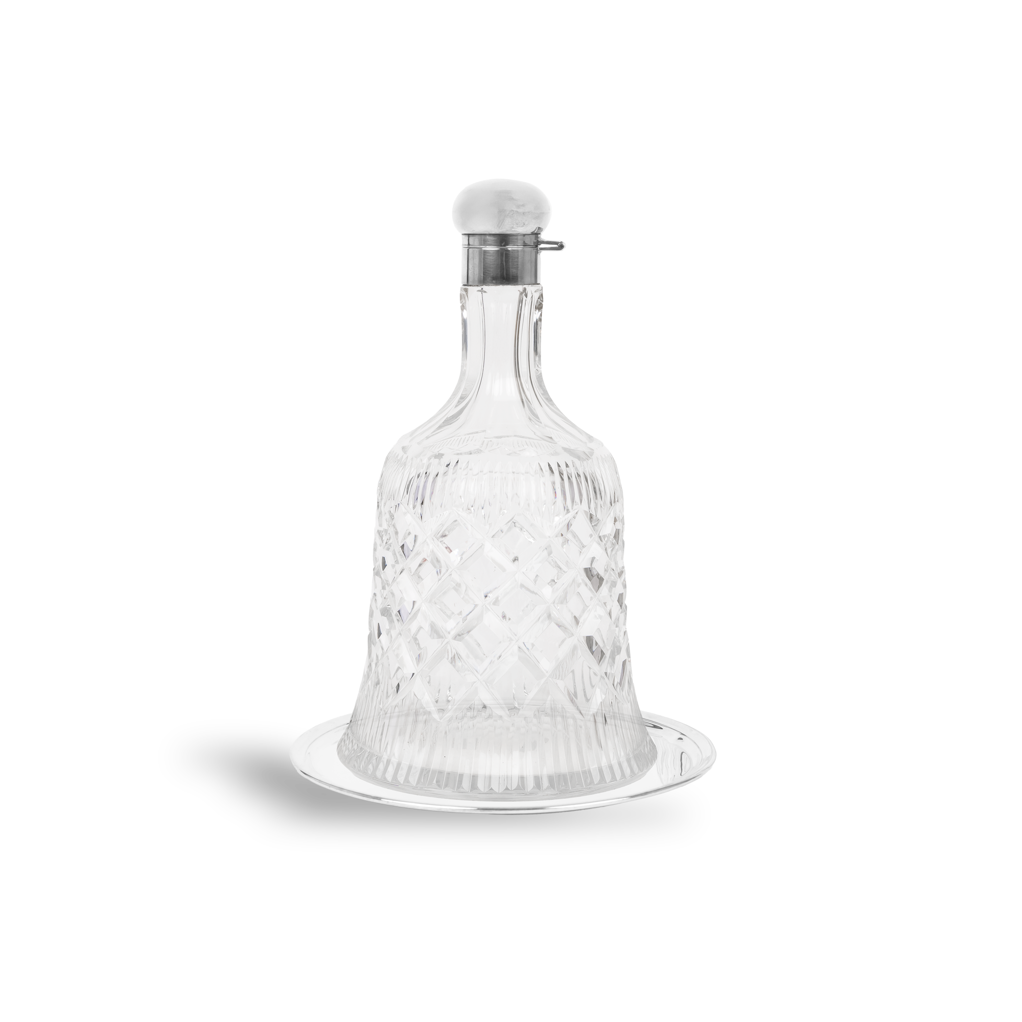 Silver George V Cut Glass Decanter Hallmarked Sheffield_1