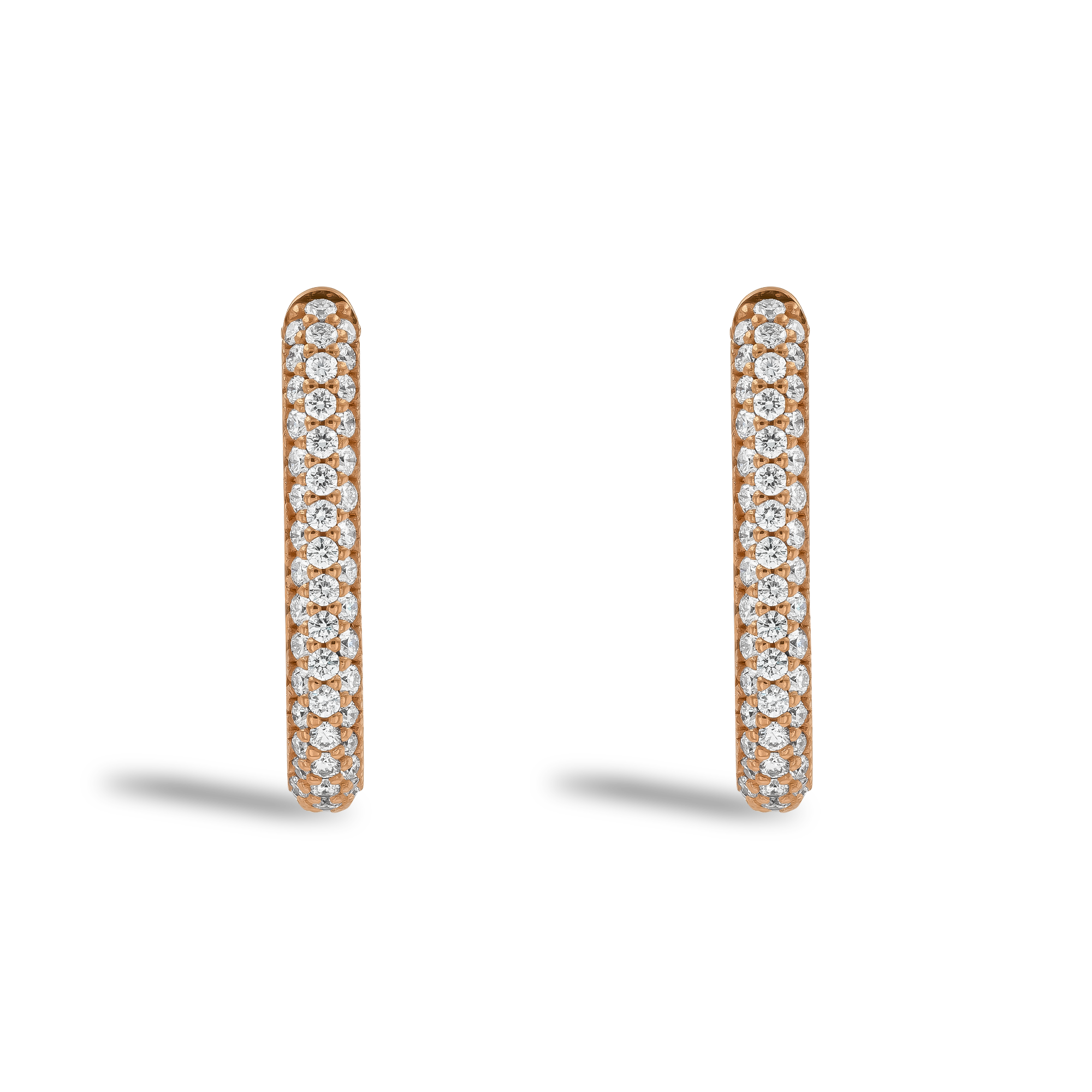 Havana 1.086ct Brilliant Cut Diamond Hoop Earrings Brilliant Cut, Micro Pavé_2